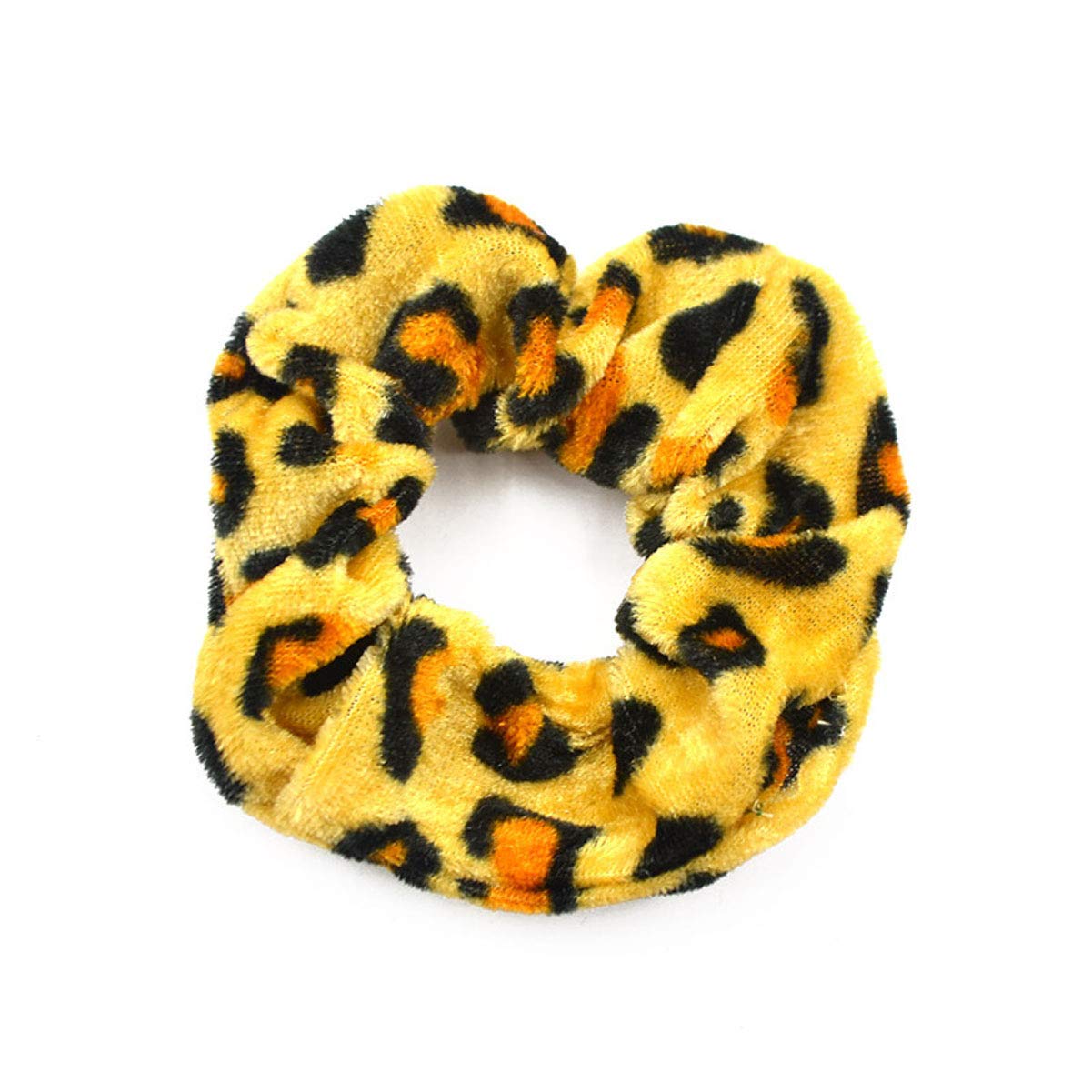 4 Pcs Flannel Leopard Print Hair Ties - Elastic Ponytail Holders for Women, Soft Scrunchies Hair Bands for Daily Use, Workout, and Fashion Accessories