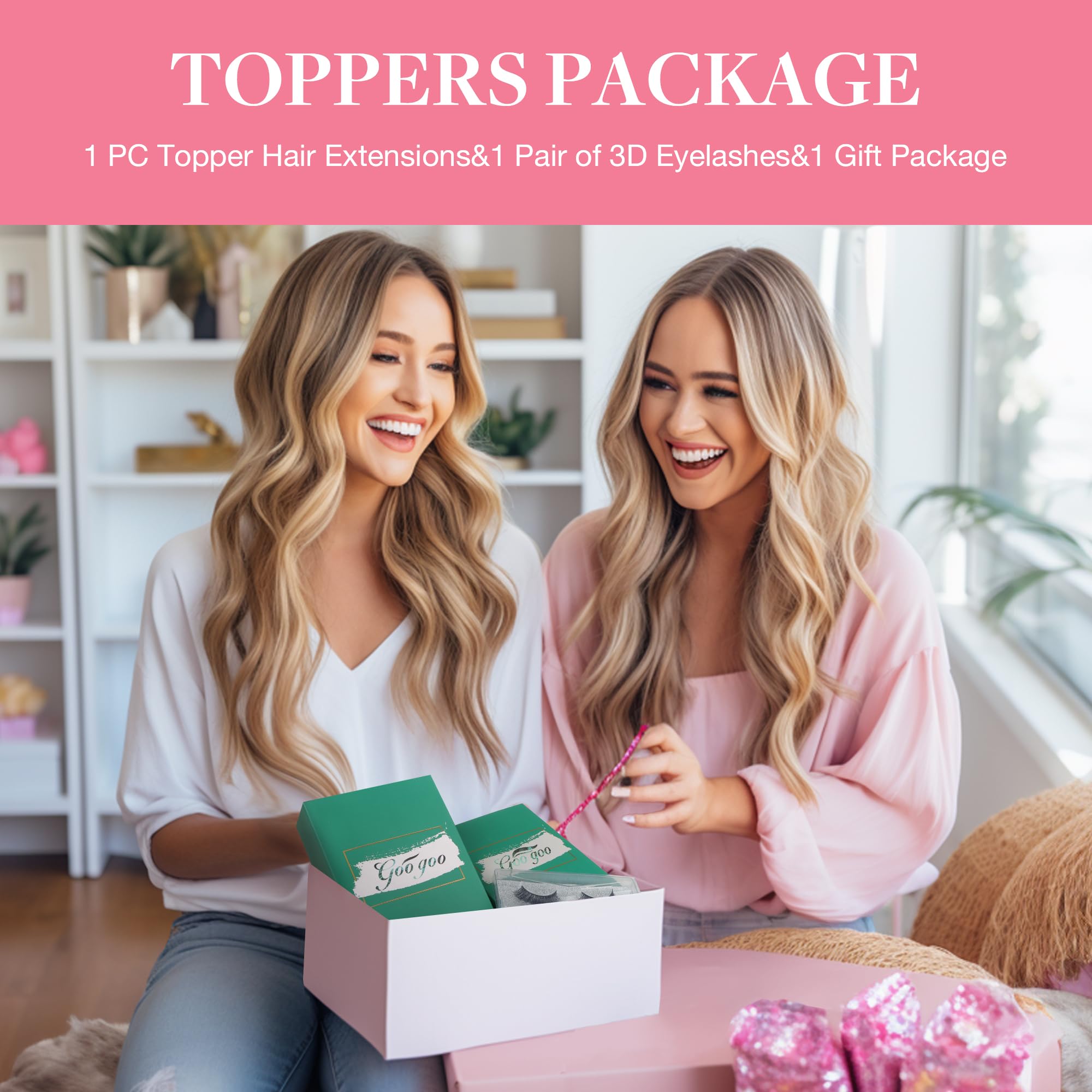 GOO GOO Human Hair Toppers for Women - 16