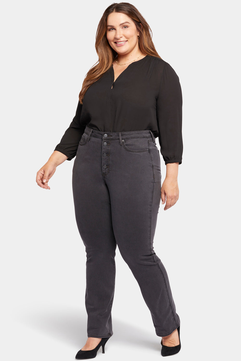 Barbara Bootcut Jeans for Women - Plus Size Stretch Denim Pants (Sierra Wash) | Comfortable & Stylish for Casual Wear & Office Outfits