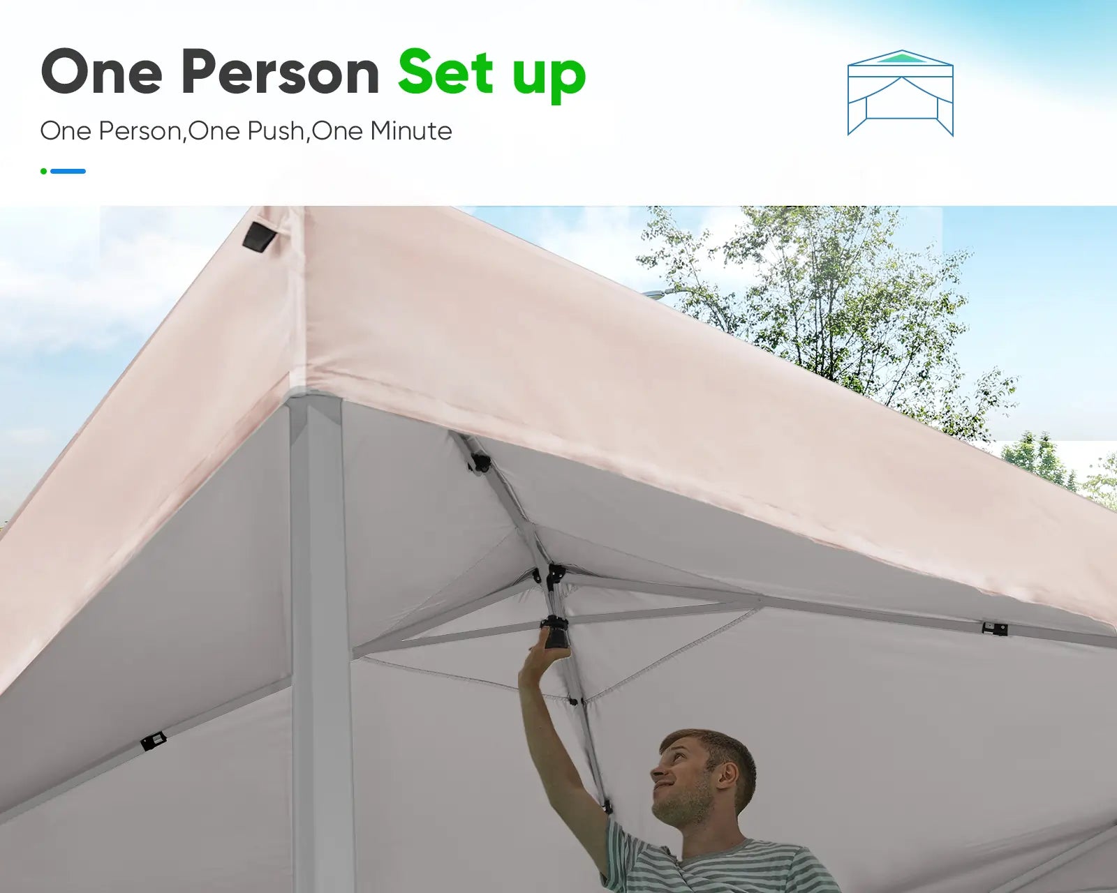 8' x 8' Pop Up Privacy Canopy Tent with Removable Side Walls - Perfect for Outdoor Events, Beach Parties, and Backyard Gatherings