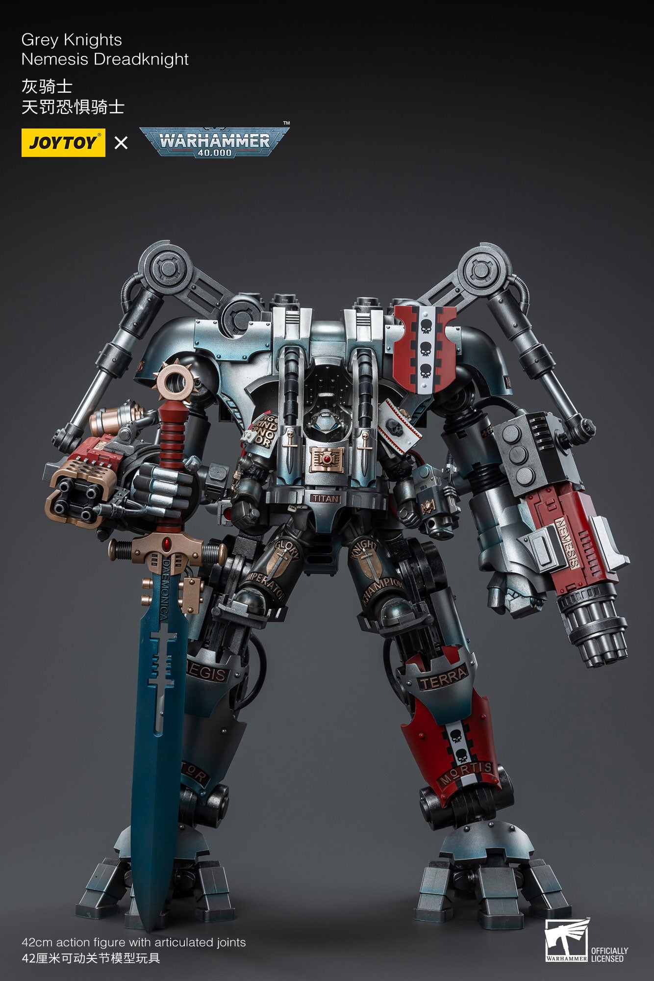 Pre-Order 1/18 JOYTOY Warhammer 40K Grey Knights Nemesis Dreadknight Action Figure Set - Reissue Edition | Collectible Model for Warhammer Fans & Tabletop Gaming Scenes