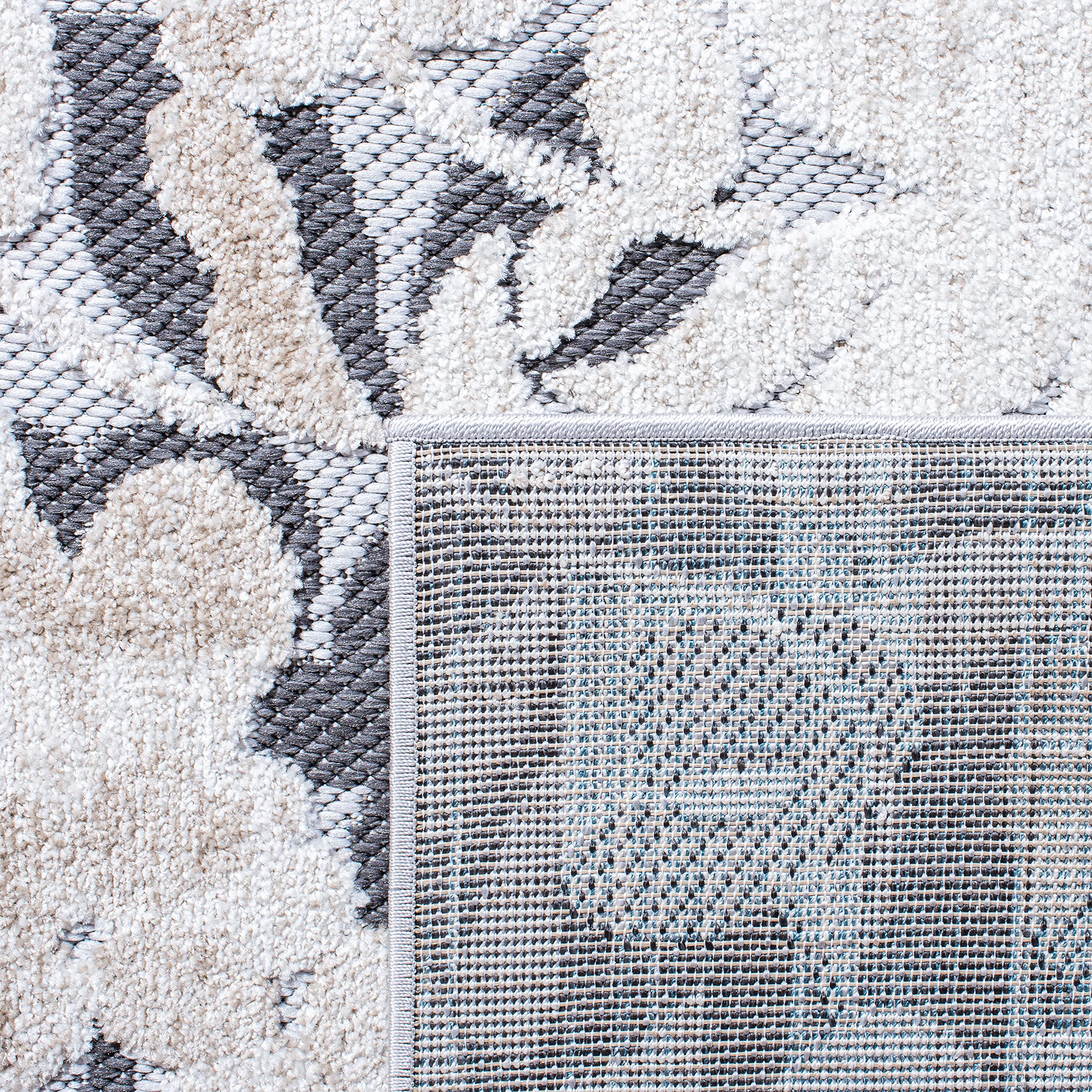SAFAVIEH Cabana Collection 8' x 10' Ivory & Charcoal Area Rug - Non-Shedding, Easy Care, Stain Resistant for High Traffic Areas - Perfect for Living Room, Bedroom, Dining Room Decor (CBN672A) | Boho Chic Home Design & Cozy Interior Styling