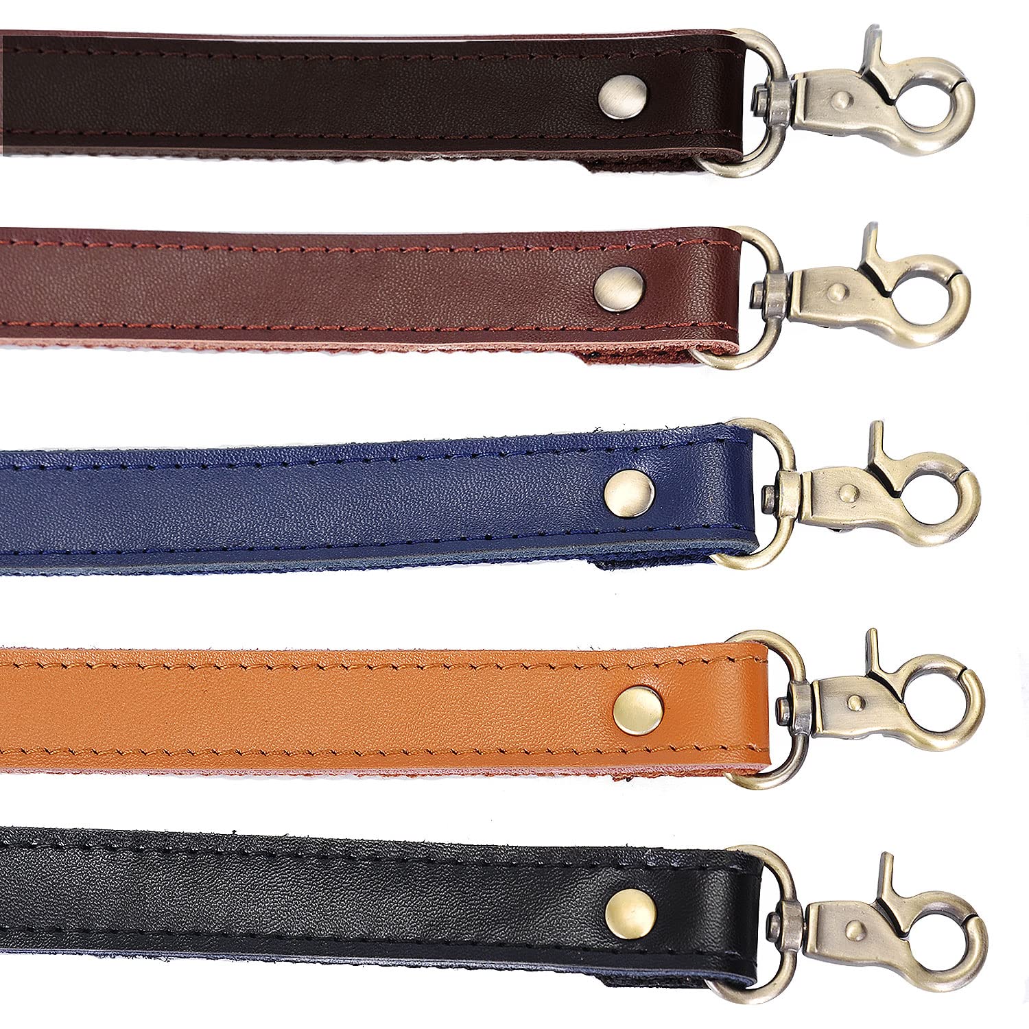 VanEnjoy Genuine Leather Bag Handles Replacement - Durable Sewn Canvas Backing for Purses & Totes - Perfect for DIY Bag Repair, Handbag Accessory Upgrade & Craft Projects
