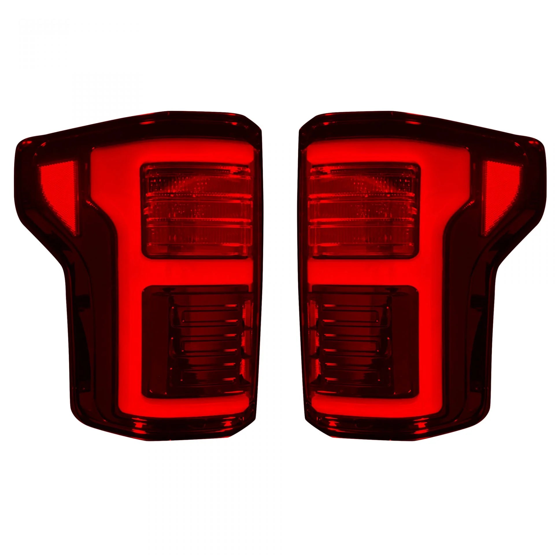Ford F150 2018-2020 LED Tail Lights - Red Smoked OLED Replacement for OEM (Perfect for Truck Upgrades & Night Driving)