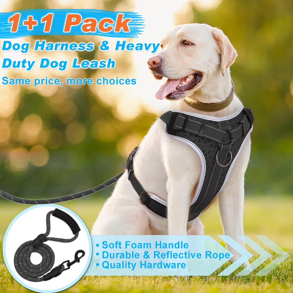 Supet No-Pull Dog Harness with Leash - Adjustable Reflective Pet Vest for Small, Medium & Large Dogs | Heavy Duty Control Handle for Walking, Training & Outdoor Adventures