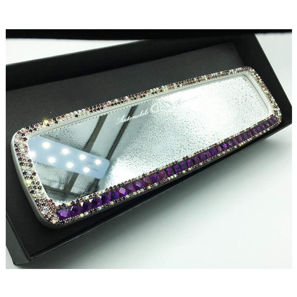 Sparkling Rhinestone Car Rearview Mirror Charm - Purple Crystal Auto Accessory for Women | Perfect Gift for Birthday, Graduation & Car Decor