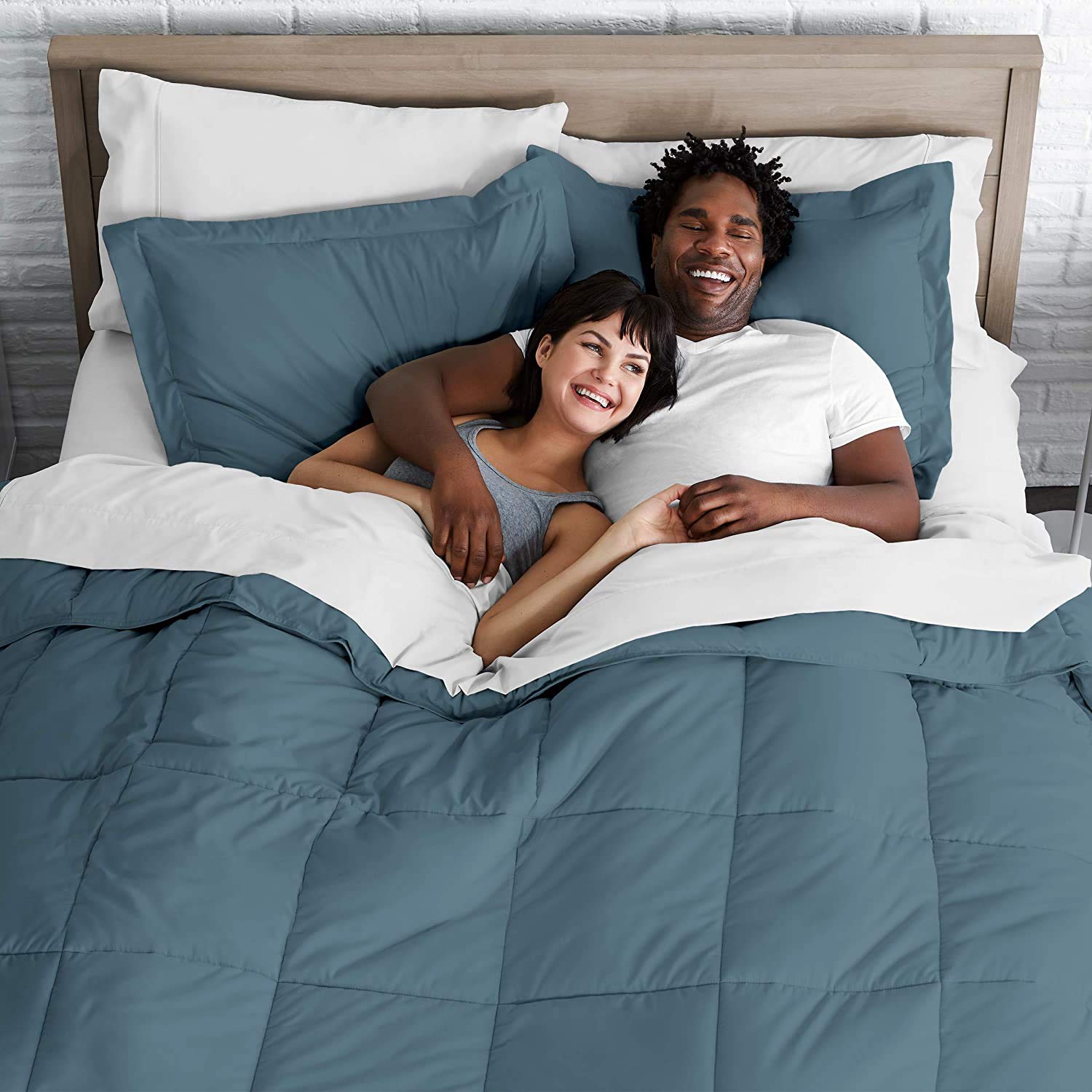 Premium 500 GSM 100% Cotton Extra Long Goose Down Alternative Comforter Set - Ultra Soft, Box Stitched, All Season Breathable Warmth with Pillow Shams (Queen/Full, Coronet Blue) - Perfect for Bedroom, Guest Room, Dorm & Cozy Home Decor