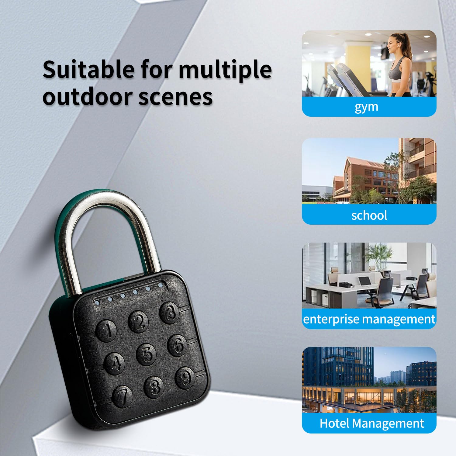 Bluetooth Smart Padlock with TUYA APP - Keyless Combination Lock for Gym, School, Travel & Outdoor | Secure Lockers, Bags & Storage | Waterproof & Anti-Theft Design