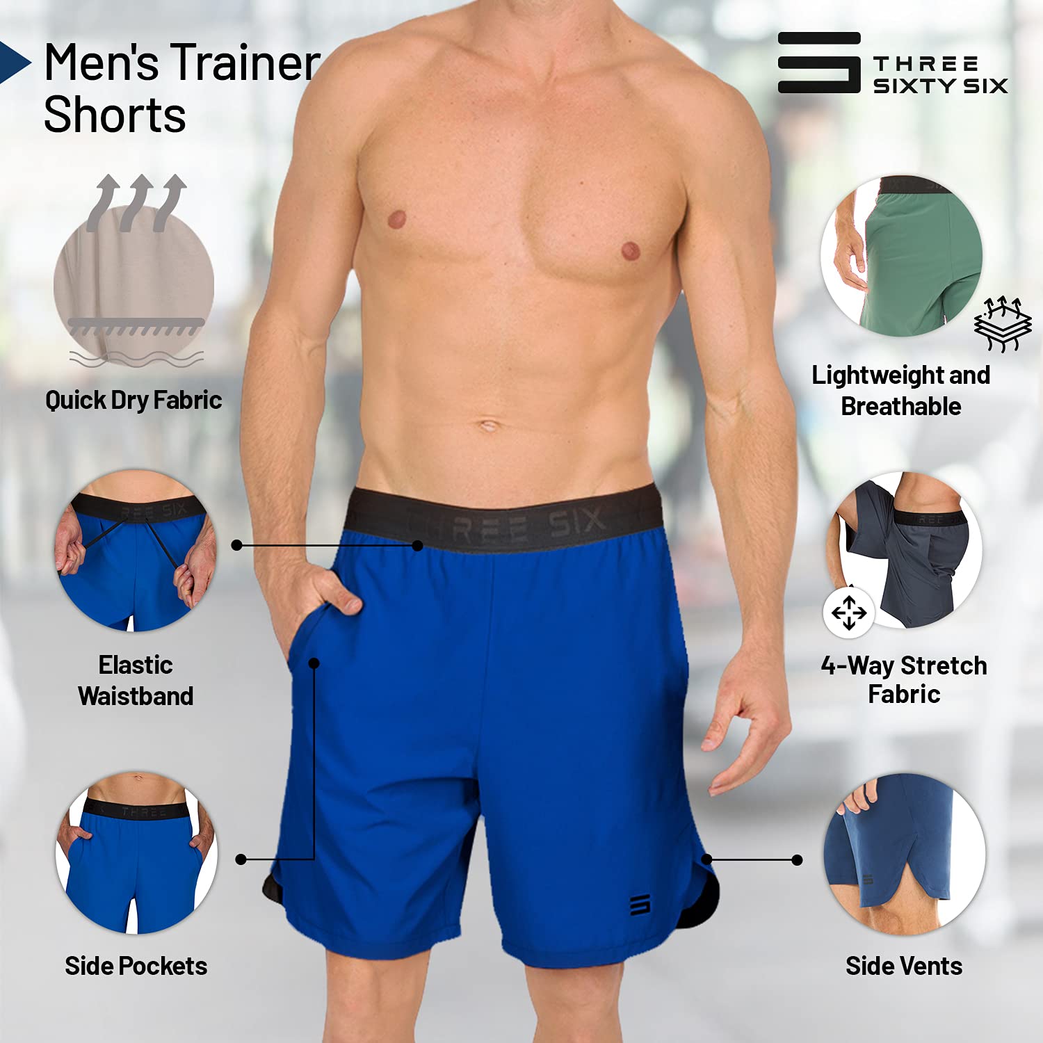 **Men's Dry Fit Gym Shorts - Moisture Wicking Workout & Running Shorts with Pockets & Side Hem - Perfect for Training, Jogging & Active Lifestyle**