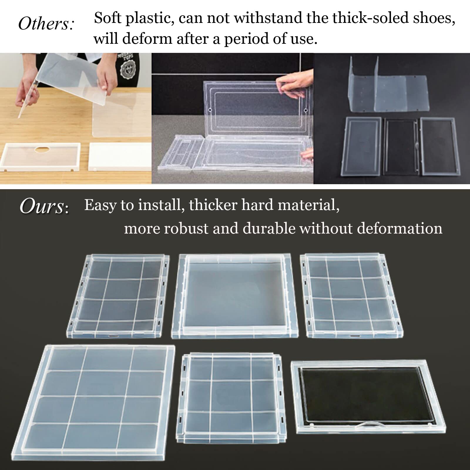 AOTENG STAR Clear Plastic Shoe Storage Box - Foldable Stackable Shoe Organizer for Men & Women (6 Pack) | Closet Shelf Organizer for Sneakers, Boots & Heels | Perfect for Home, Retail Display & Closet Organization