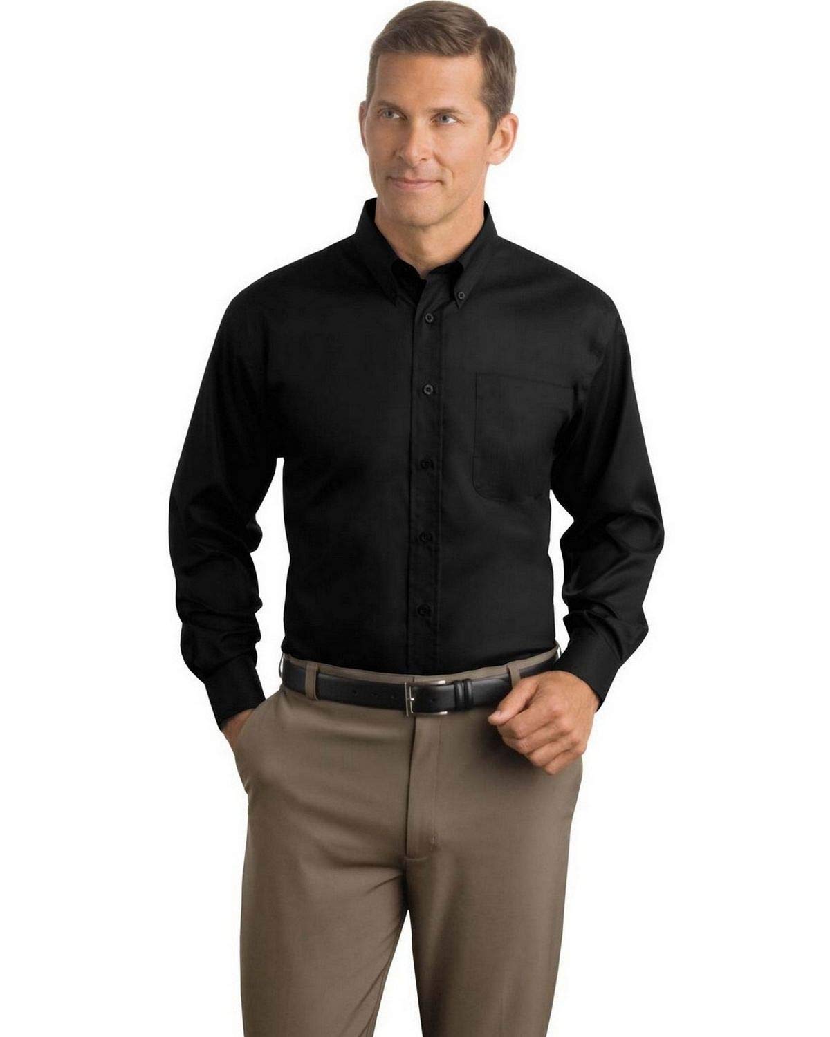 Premium Red House Men's Herringbone Non-Iron Button Down Dress Shirt - Comfortable Business Casual & Formal Wear for Office, Wedding & Special Occasions