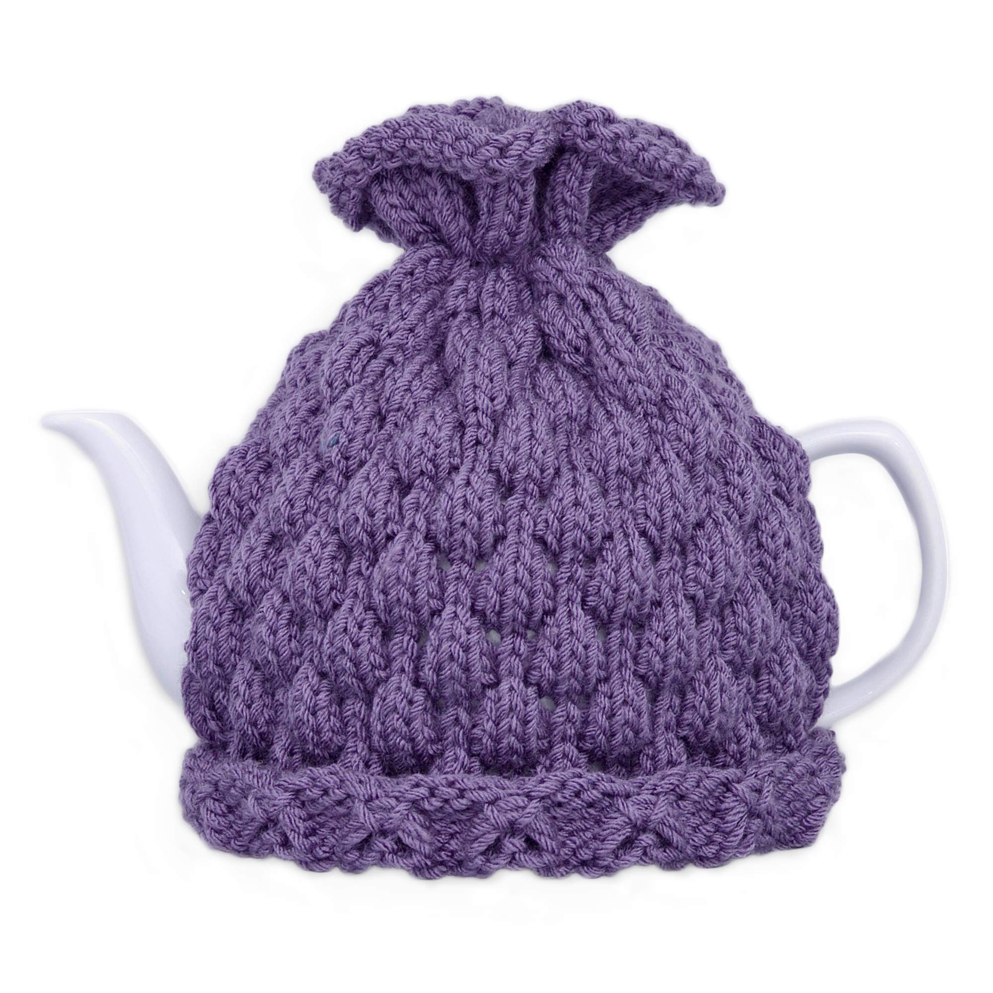 Purple Knitted Teapot Cozy - Insulated Tea Keeper Sleeve for Kitchen Decor, Hygge Home Accessories & Birthday Gifts | Perfect for Tea Parties, Cozy Home Decor & Gift Giving