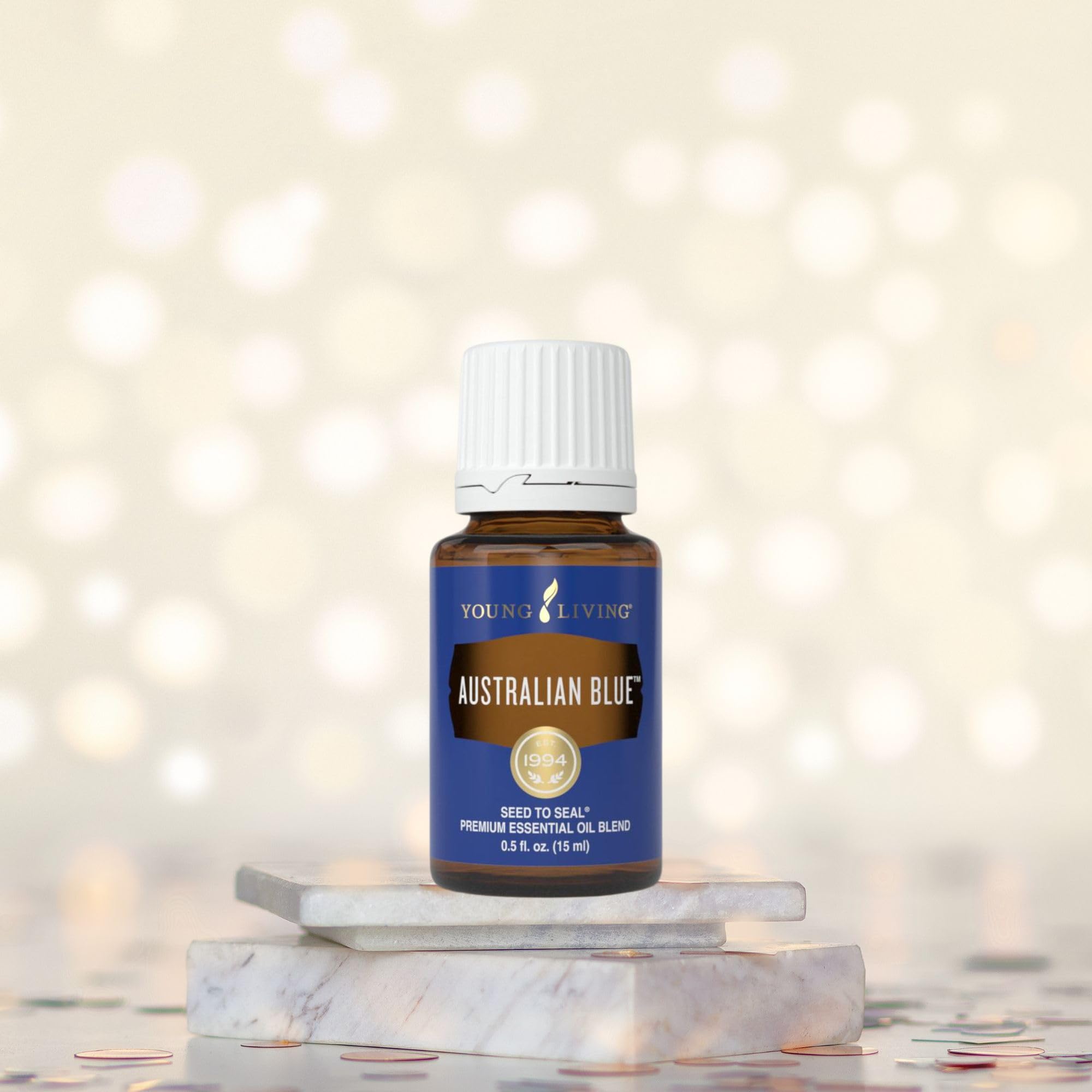Young Living Australian Blue Essential Oil 15ml - 100% Pure Grounding & Stabilizing Aromatherapy Blend for Meditation, Stress Relief & Emotional Balance | Premium Mix of 16 Oils | Perfect for Diffusers, Massage & Yoga Practice