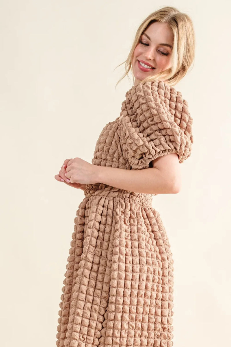 Full Size Square Neck Puff Sleeve Dress for Women - Elegant Flowy Summer Dress for Weddings, Parties & Date Nights