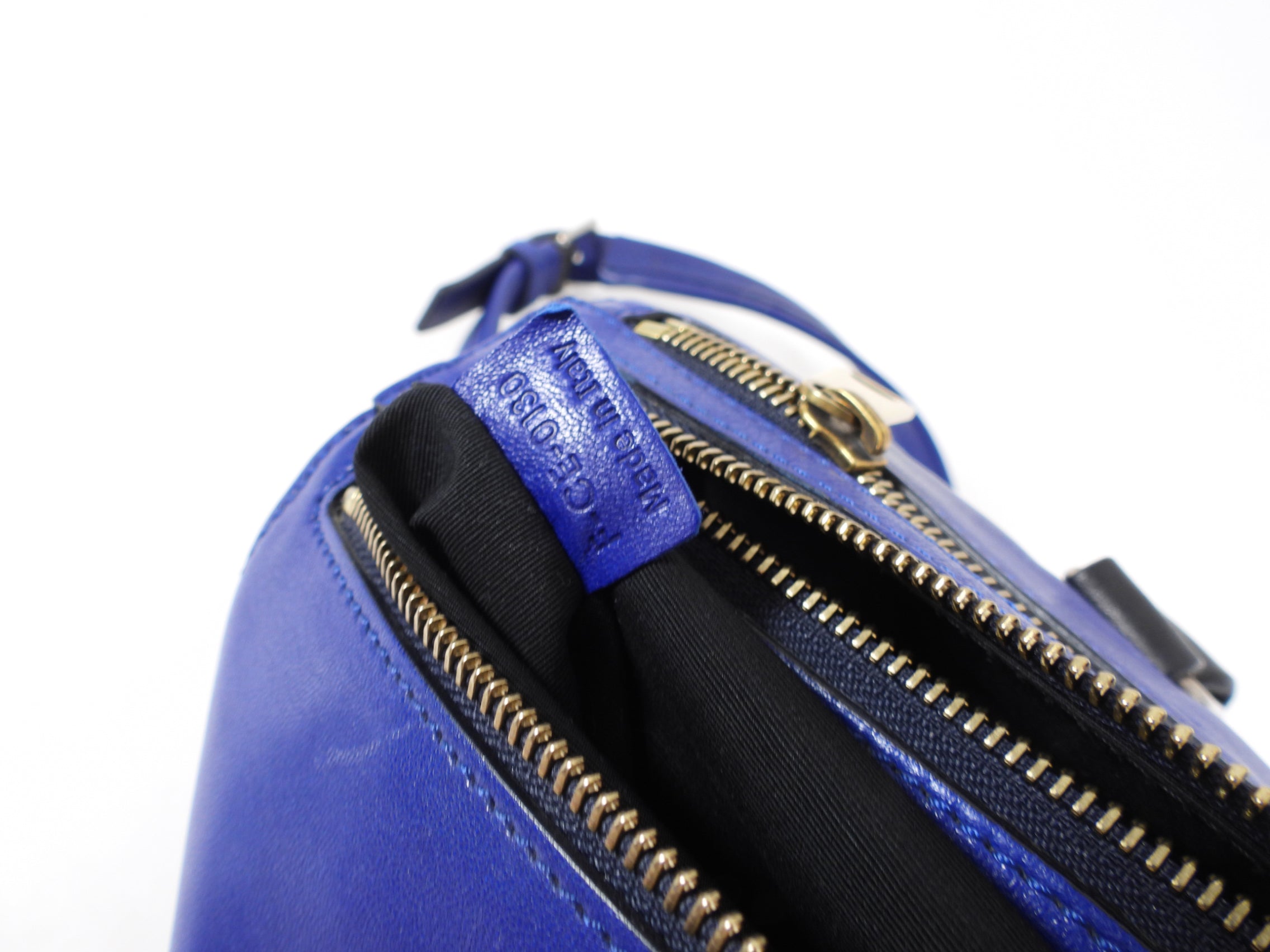 Celine Blue Leather Duffle Bag - Two-Way Carry Handbag for Women | Perfect for Travel, Work & Everyday Use