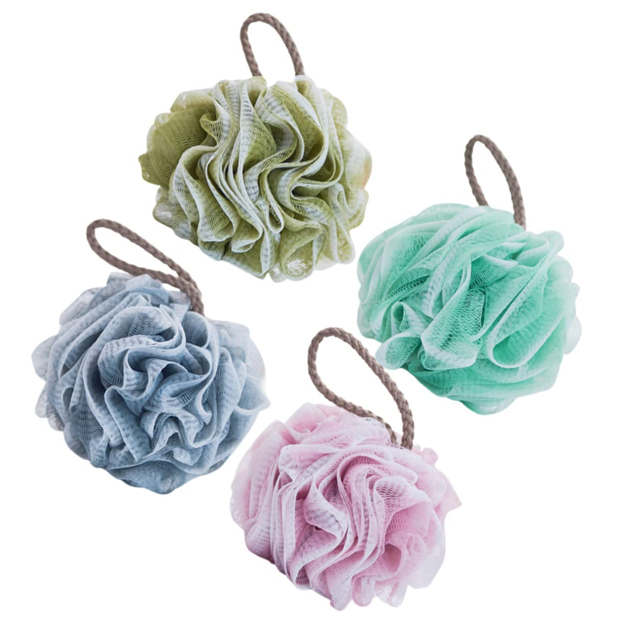 Healeved 4pcs Gradient Baby Bath Sponges - Soft Mesh Shower Poufs & Body Wash Scrubbers for Gentle Skin Care - Perfect for Newborns, Toddlers, and Sensitive Skin - Ideal for Bath Time, Shower, and Spa Relaxation