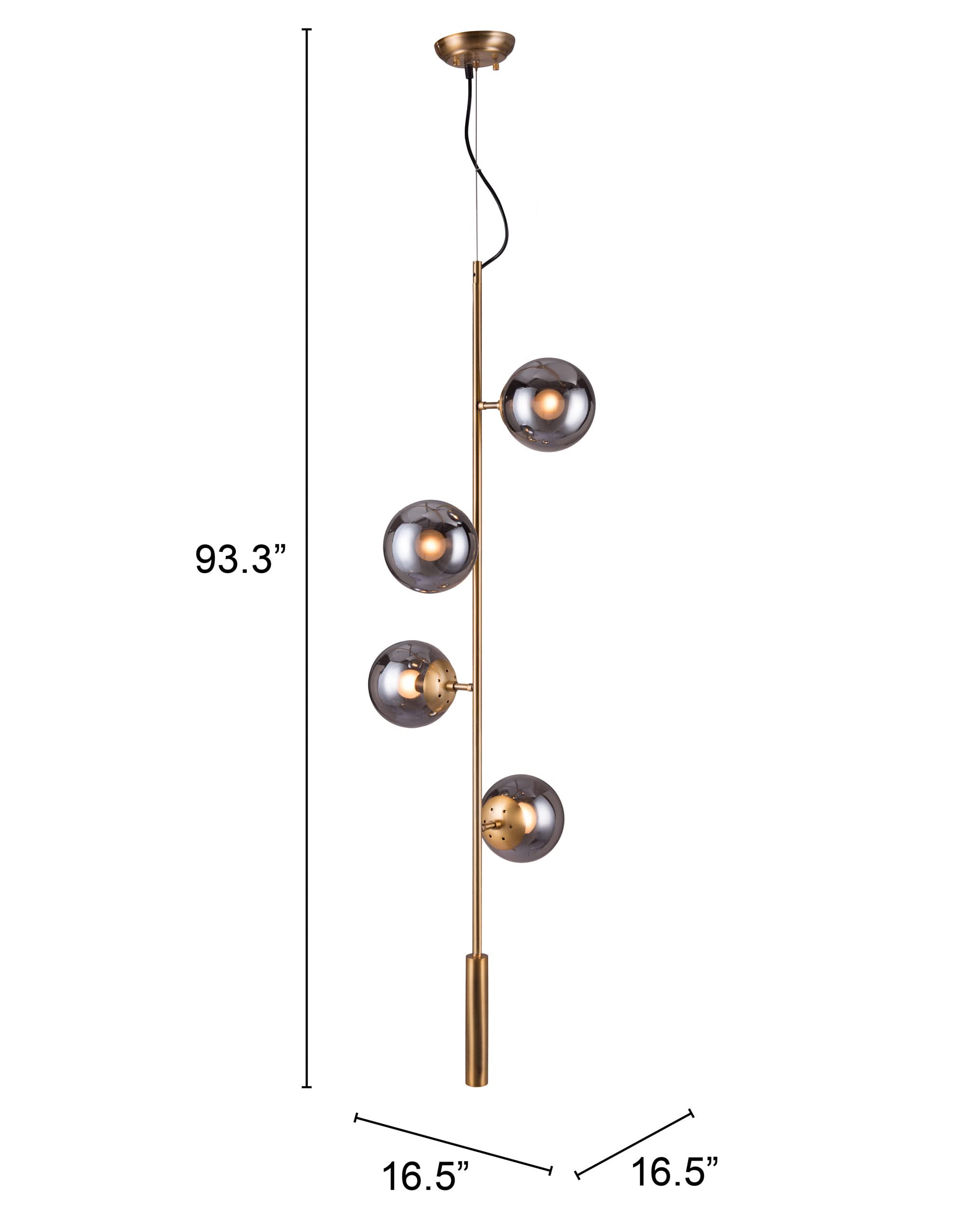 Zatara Brass Ceiling Lamp - Elegant Lighting for Living Room, Bedroom & Dining Area