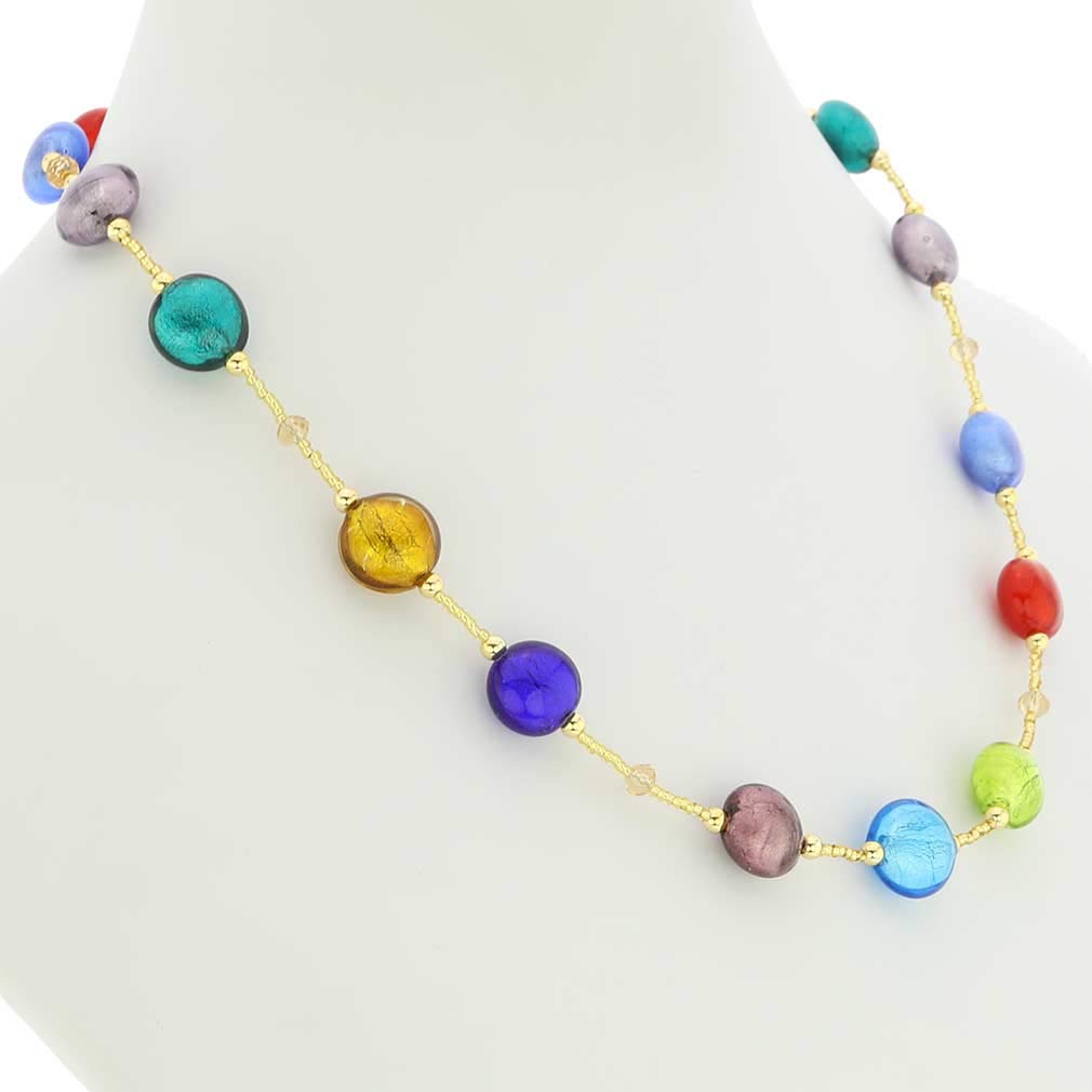Venetian Murano Glass Beatrice Necklace - Handmade Multicolor Italian Jewelry for Women | Perfect Gift for Weddings, Anniversaries & Special Occasions