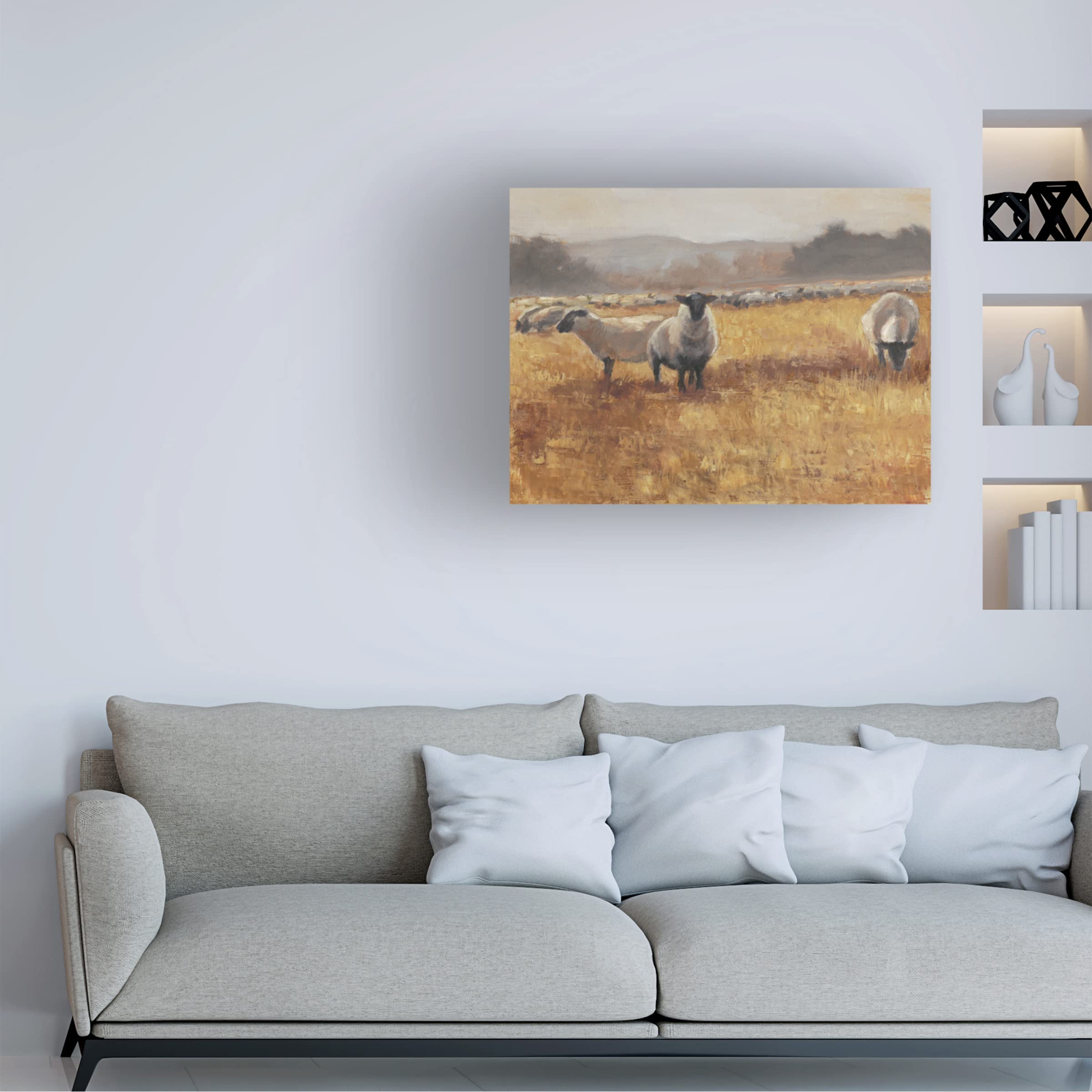 Trademark Fine Art 'Grazing at Sunset I' by Ethan Harper - Stunning Landscape Canvas Wall Art for Living Room, Bedroom & Office Decor