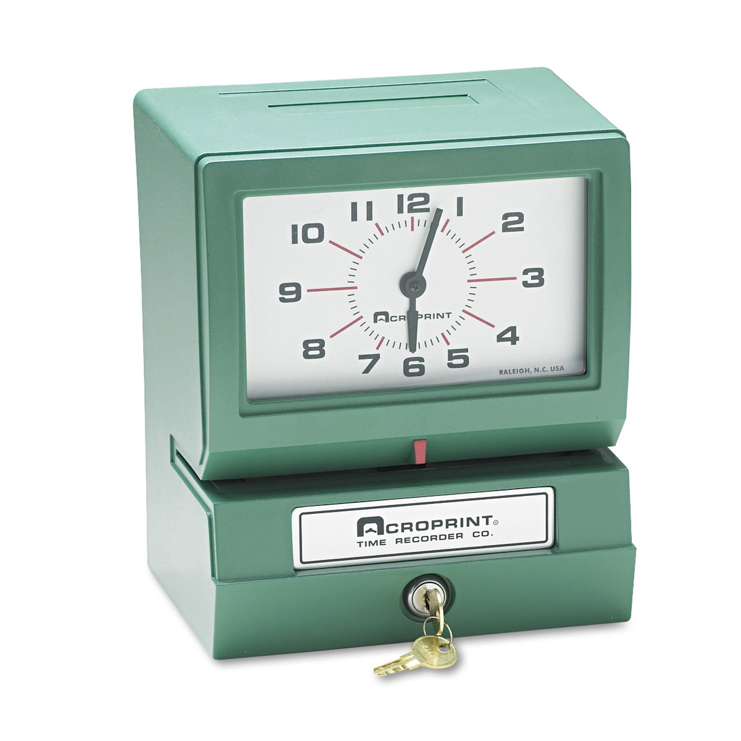 Acroprint® Model 150 Heavy Duty Time Clock - Automatic Time Recorder with Month/Date/24H Time Stamp - Green | Ideal for Office, Factory & Warehouse Time Tracking