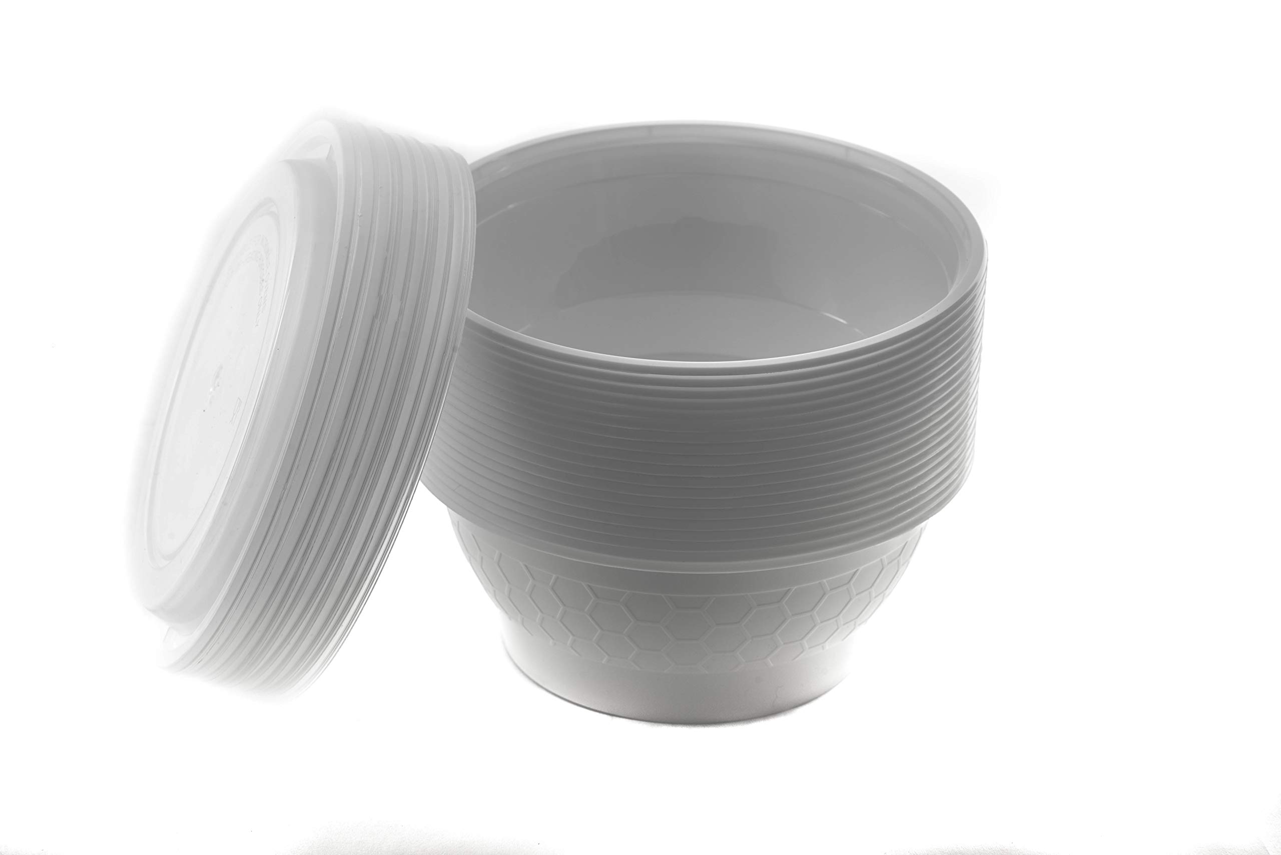 EcoQuality 40 oz Meal Prep Containers [300 Pack] - BPA Free, Microwave & Dishwasher Safe White Round Food Storage Bowls with Lids | Perfect for Bento Box, Stir Fry, Lunch Box & Freezer Storage | Disposable & Reusable Eco-Friendly Containers for Office, School, Picnic & Meal Prepping