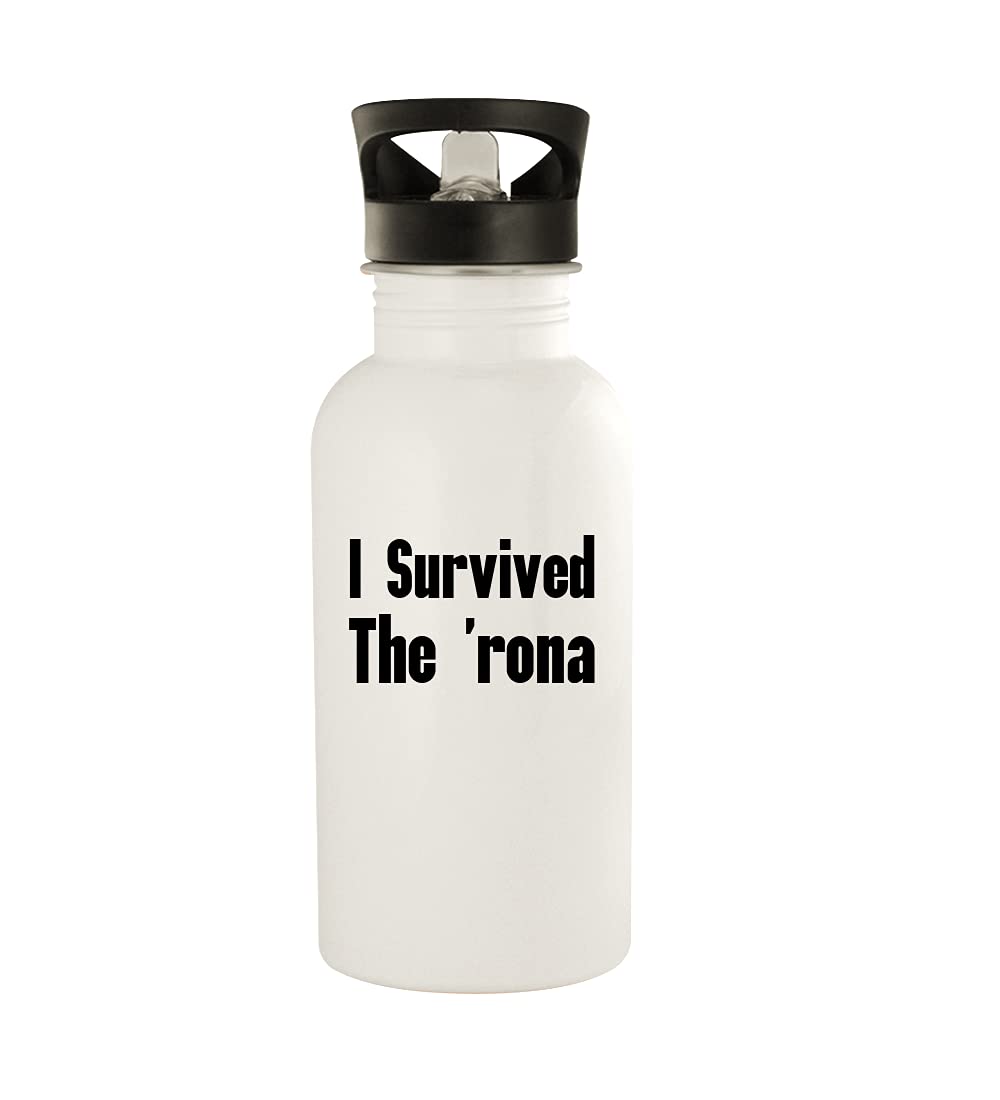I Survived The 'Rona - 20oz Stainless Steel Insulated Water Bottle, Leakproof & BPA-Free, Perfect for Hiking, Gym & Outdoor Adventures - White
