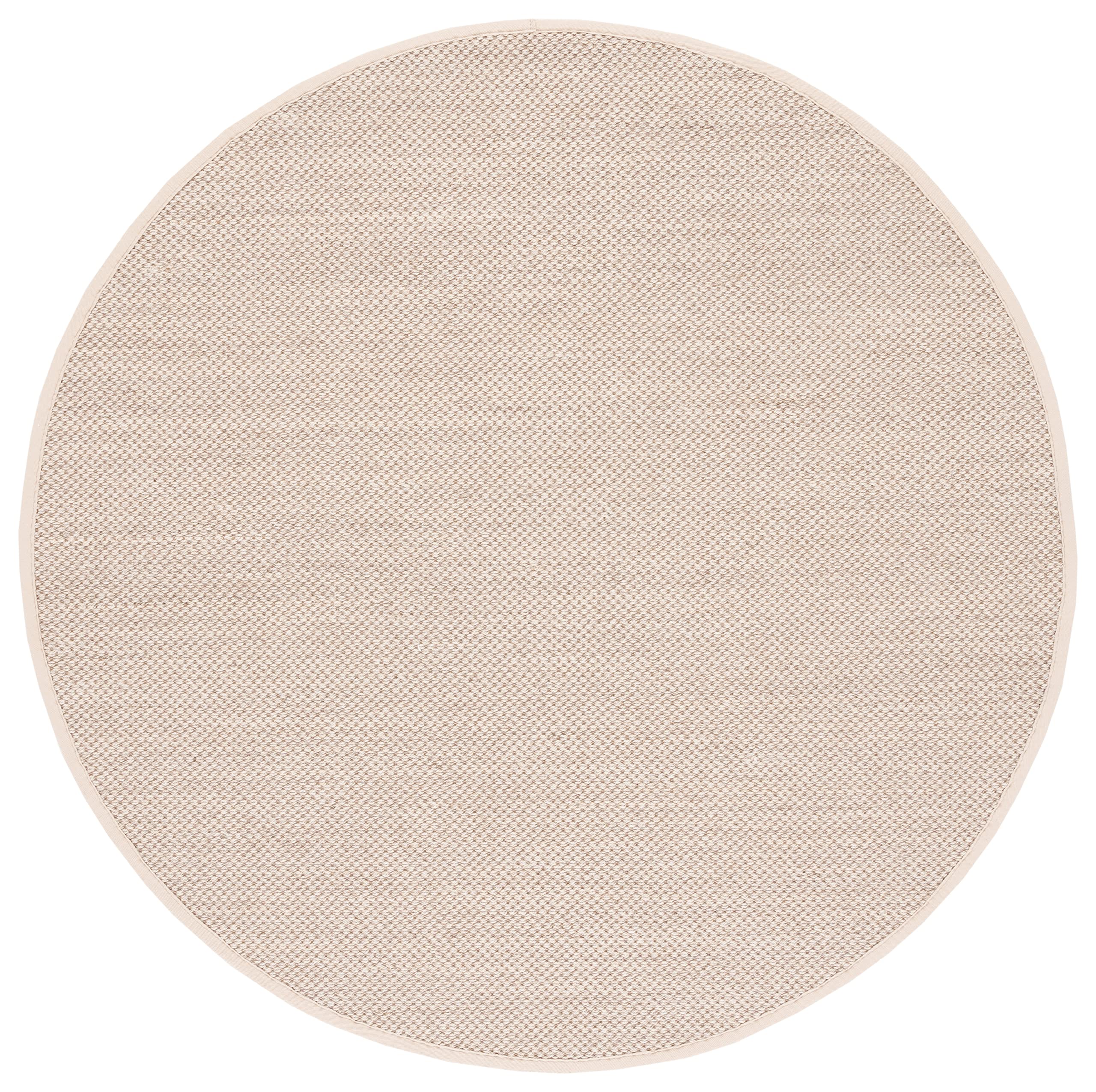 SAFAVIEH Natural Fiber Collection 6-Foot Round Marble Beige NF143C Border Sisal Area Rug - Perfect for Living Room, Bedroom & Home Decor