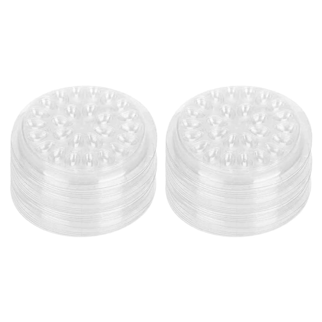 50 Pieces Disposable Eyelash Glue Tray - Clear Eyelash Extension Holder & Glue Paint Base for Professional Lash Artists | Perfect for Salon, Home Use & DIY Beauty | Essential Eyelash Extension Tool & Makeup Accessory