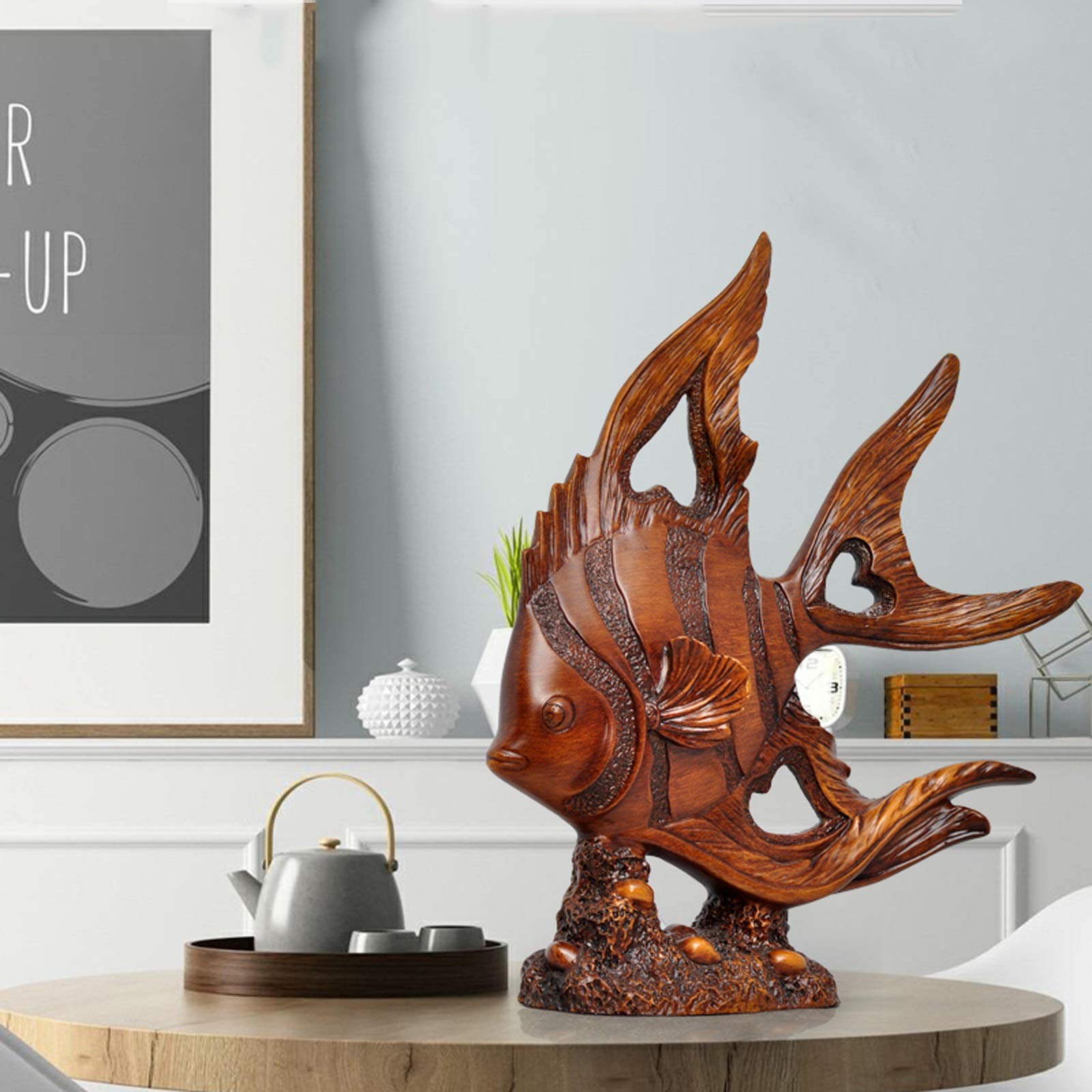 Feng Shui Wealth Arowana Lucky Fish Statue - Handcrafted Desktop Decoration for Home & Office, Best Gift for Prosperity & Good Luck | Perfect for Office Desk, Living Room Shelf, or Meditation Space