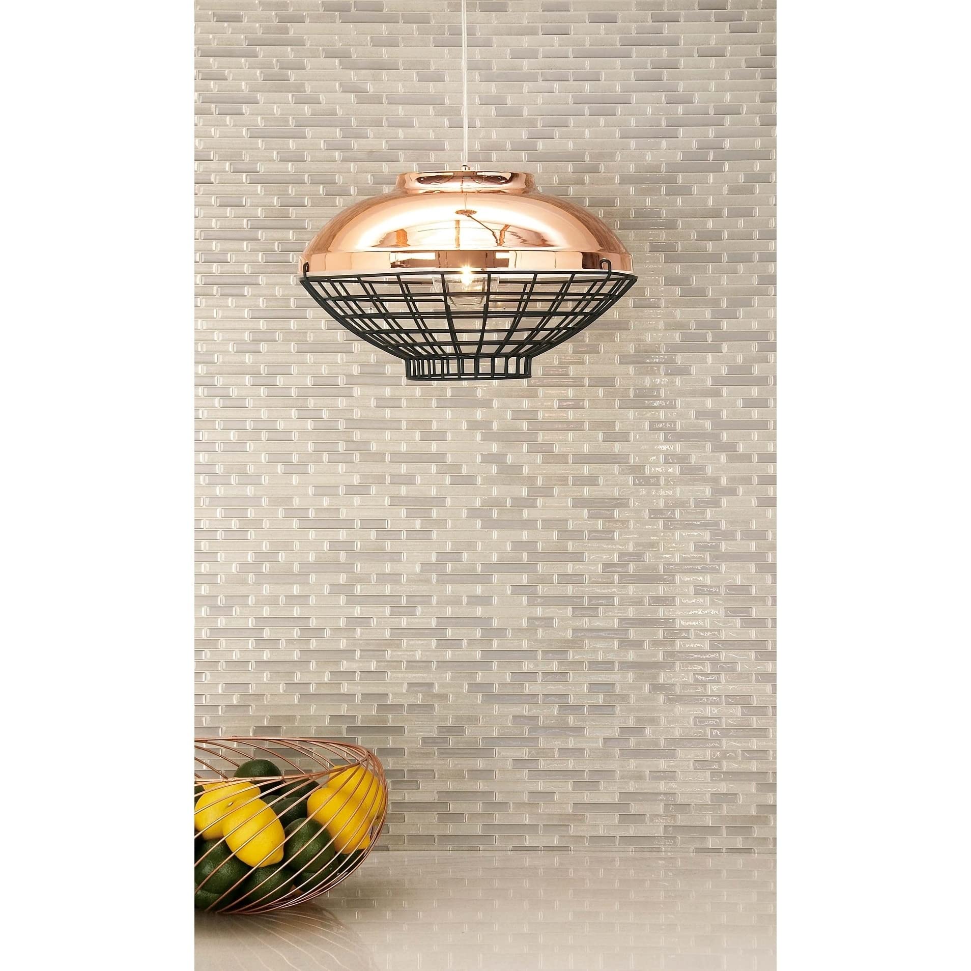 Deco 79 59297 Vintage Industrial Iron Pendant Light Fixture with Edison Bulb - Copper, Brown & Black Finish - Perfect for Kitchen Island, Dining Room or Bar Lighting