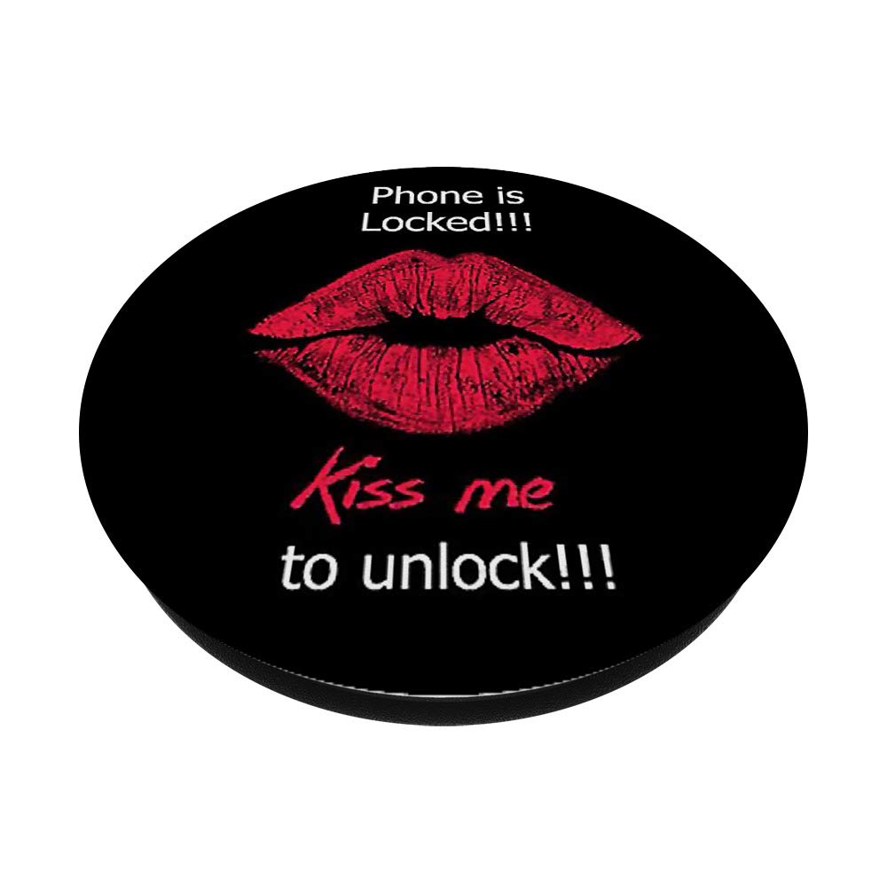 Red Lip PopSockets Grip and Stand - Unlock with a Kiss, Phone & Tablet Accessory for Secure Holding, Hands-Free Viewing, and Stylish Protection