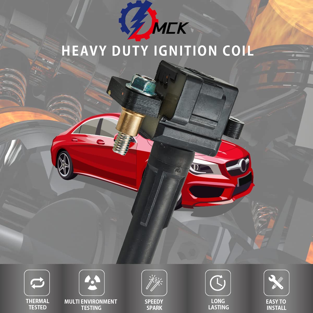 4-Piece MCK Ignition Coil Pack & Platinum Spark Plug Set - Compatible with 2002-2003 Subaru Impreza WRX Sedan/Wagon 2.0L H4 Engine - High Performance Replacement Parts for Smooth Acceleration & Fuel Efficiency