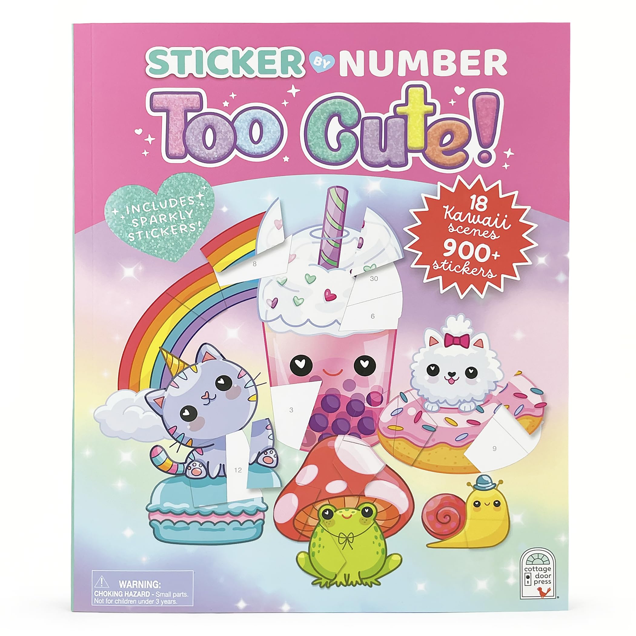 Sticker by Number Activity Book for Kids - 900 Kawaii-Inspired Stickers with Pull-Out Pages | Fun Learning & Creative Play for Children | Perfect for Travel, Birthday Gifts & Classroom Activities