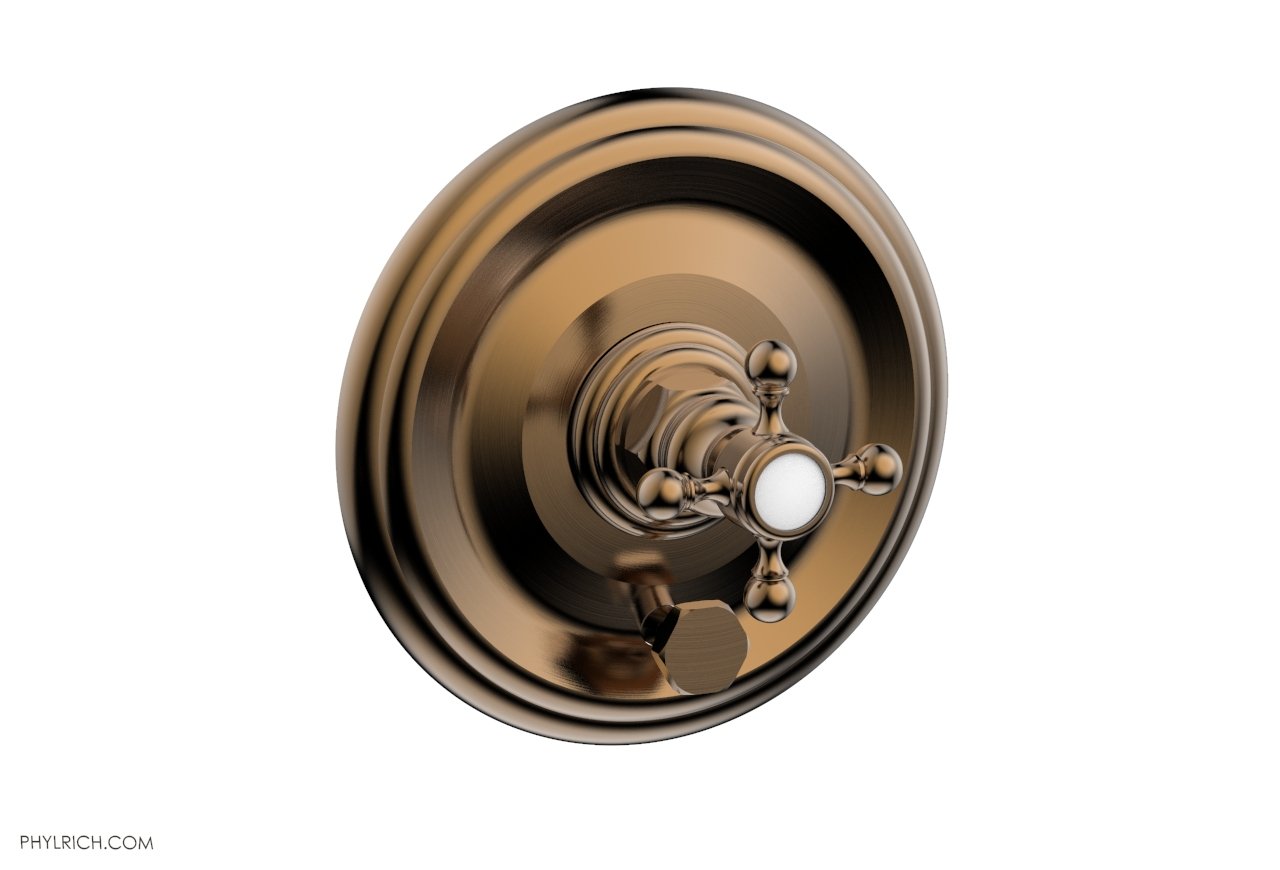 HEX TRADITIONAL Pressure Balance Shower Valve Trim Set with Diverter and Handle - 4-Inch Rough-In - Perfect for Bathroom Renovation and Modern Home Upgrades