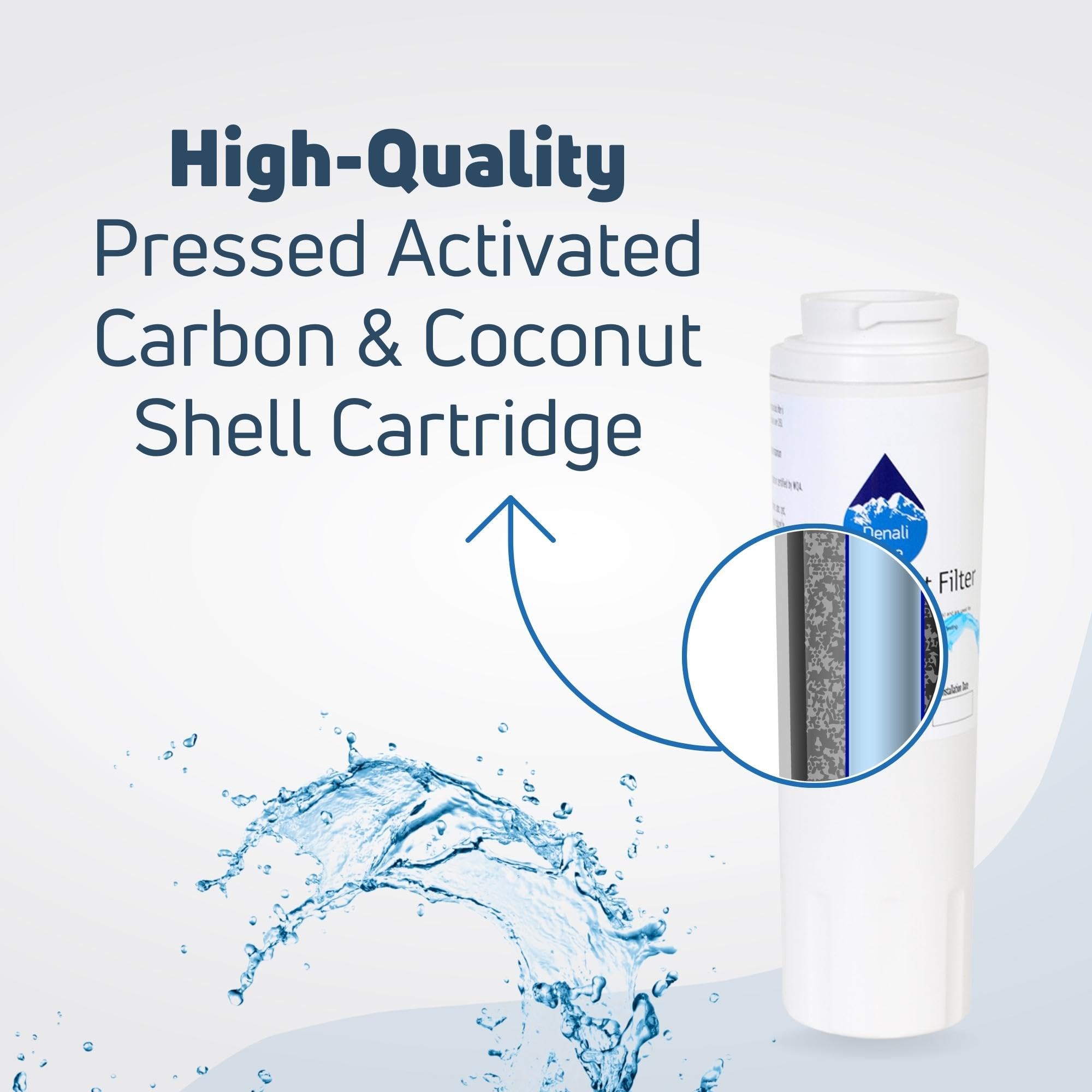 4-Pack Whirlpool GX5FHTXVY Refrigerator Water Filter Replacement - Compatible with Whirlpool 4396395 Fridge Water Filter Cartridge | Pure Drinking Water for Home & Office Use