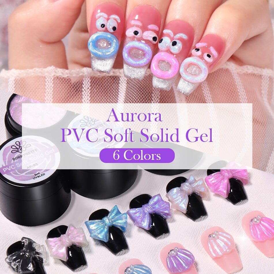 Aurora PVC Soft Solid 3D Sculpting Gel - Professional Nail Art Builder for DIY Manicure & Nail Extension - Perfect for Salon, Home Use, and Creative Nail Designs