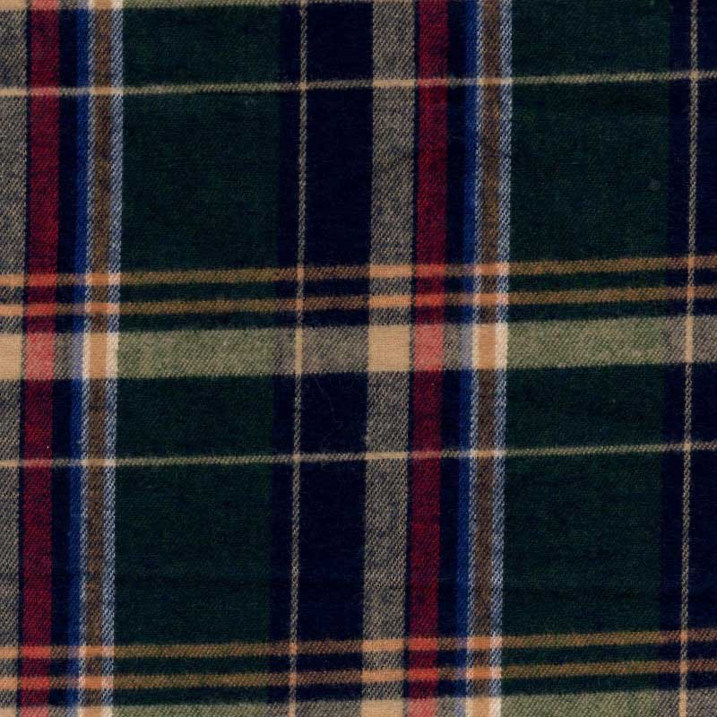 Premium Flannel Fabric Swatch - GMF5 Spruce Navy & Tan - Perfect for Quilting, Sewing & DIY Craft Projects