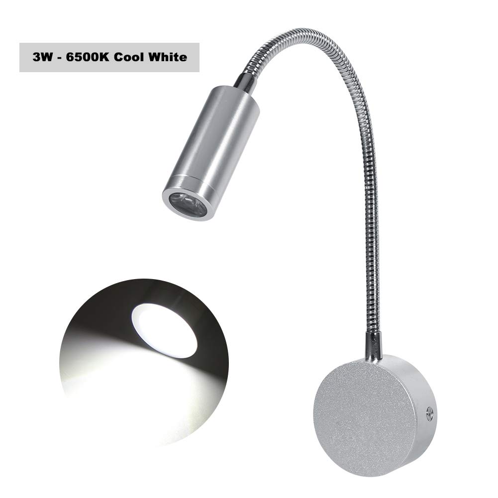 Flexible Gooseneck LED Bed Lamp - Minimalist Wall Mount Reading Light for Headboards, Home Office, Studio & Hotels | Perfect for Night Reading, Working & Ambient Lighting