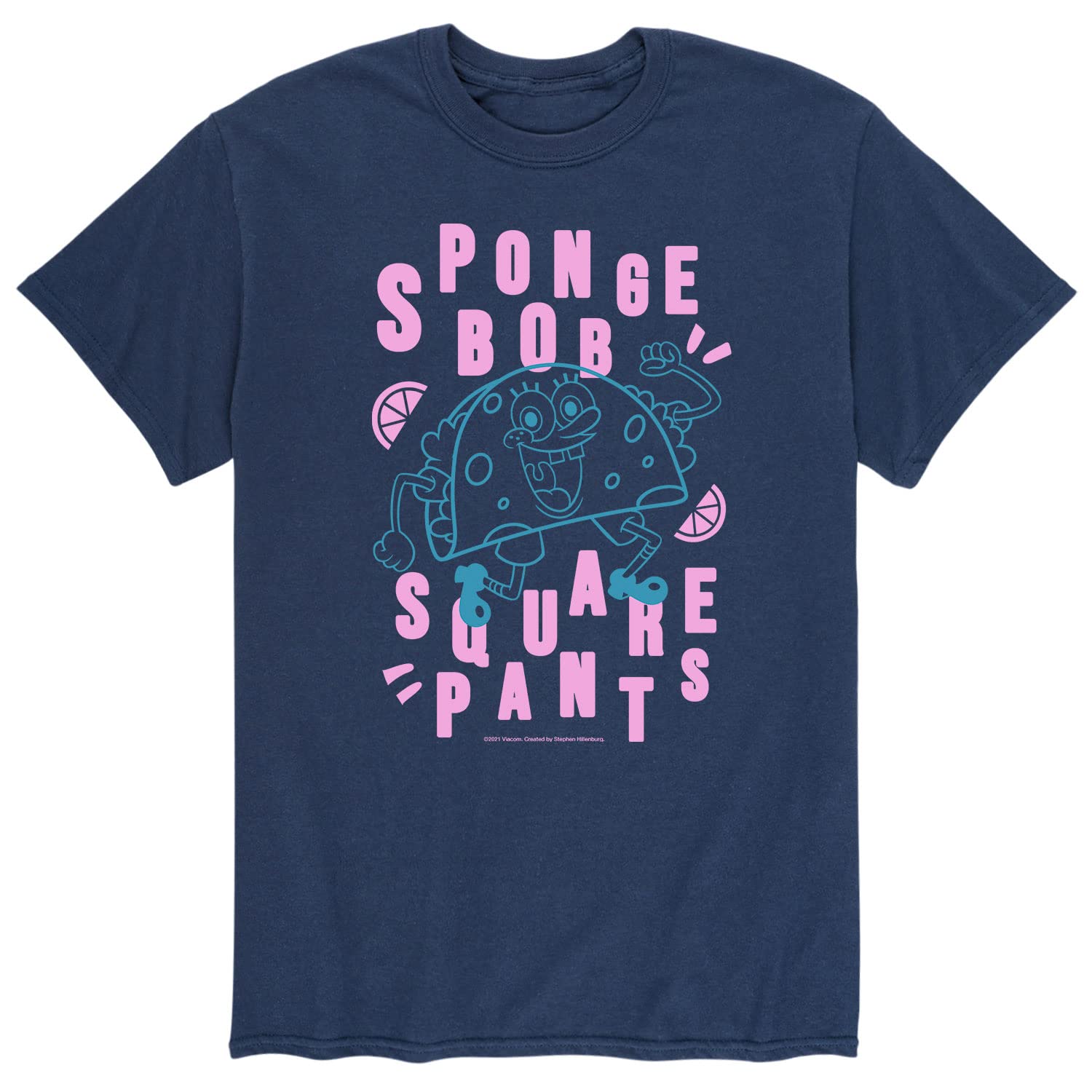 Spongebob Squarepants Taco Graphic T-Shirt for Men - Funny Cartoon Short Sleeve Tee - Perfect for Casual Wear, Cosplay & Spongebob Fans