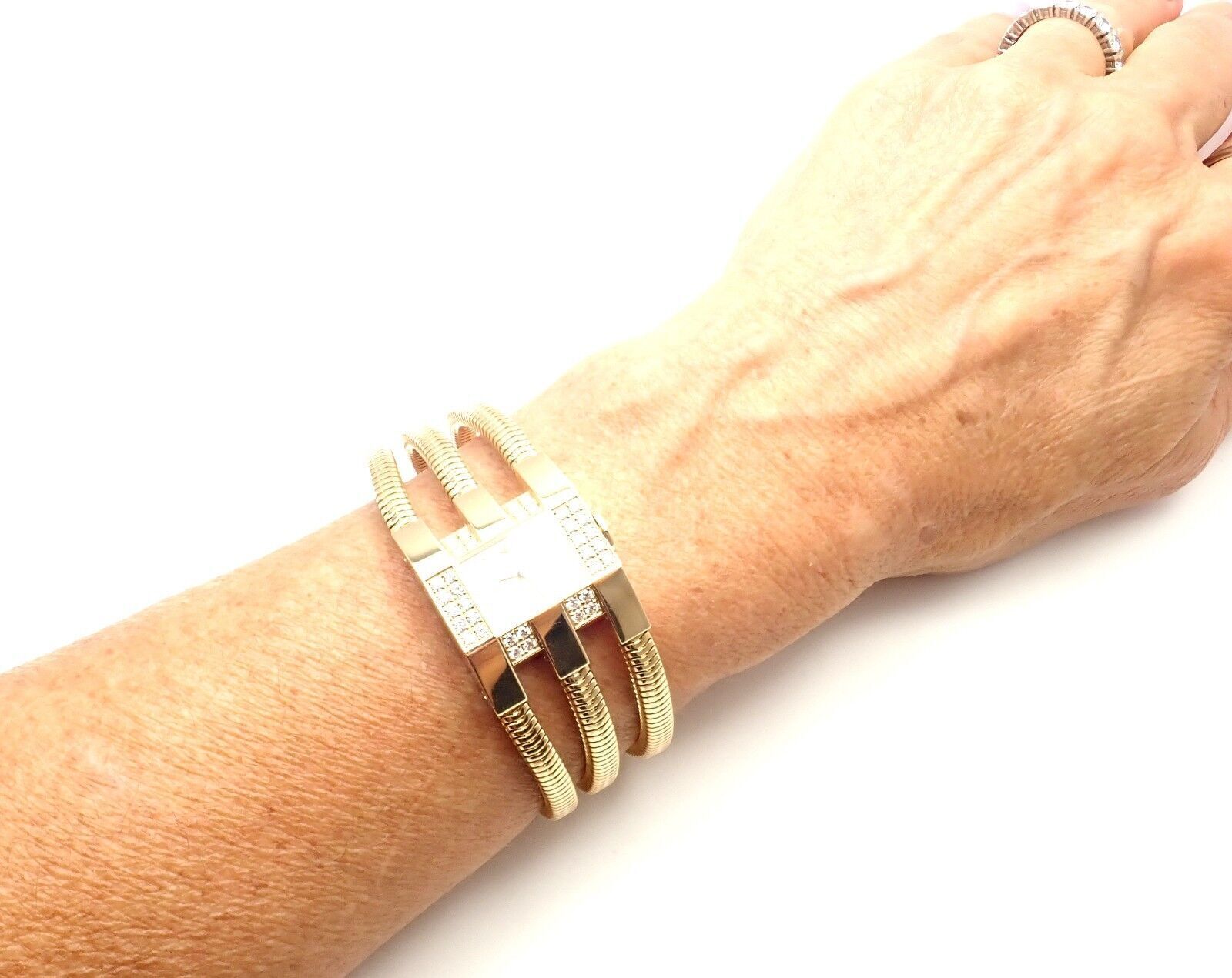 Authentic Van Cleef & Arpels 18k Gold Diamond Liane Bracelet Watch - Luxury Women's Jewelry for Special Occasions & Gifts