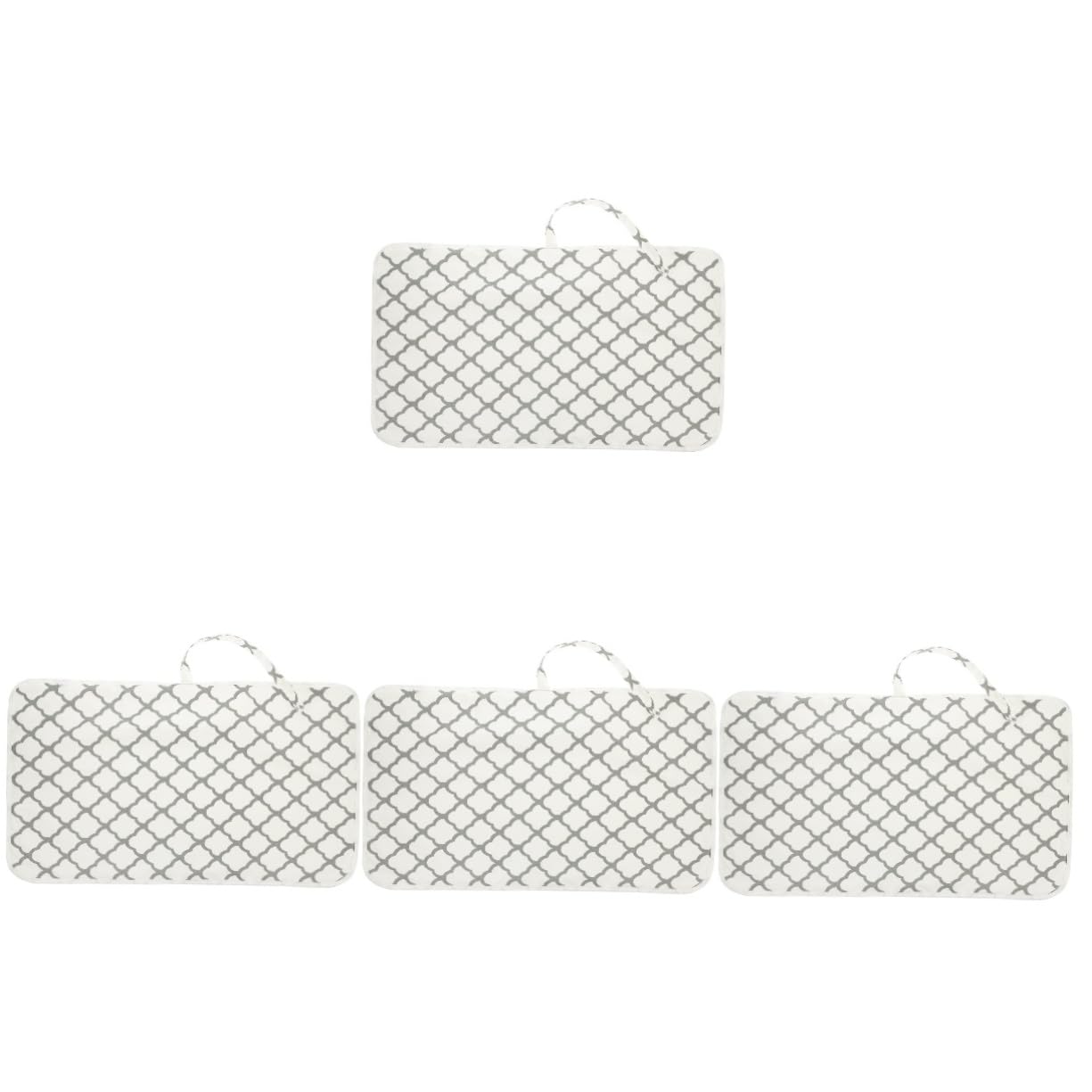 ifundom 4-Pack Portable Baby Changing Mat - Soft Washable Changing Pad with Polyester Cotton Blend, Grey - Perfect for Diaper Changes at Home, Travel & On-the-Go