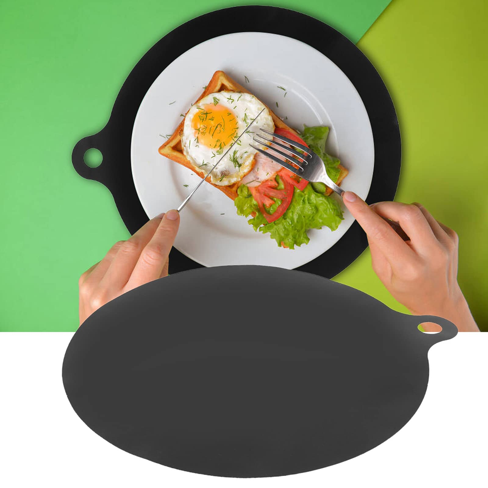 Non-Slip Silicone Heat Resistant Mat for Induction Cooker, Microwave, Air Fryer, Toaster Oven & Coffee Maker - Odor-Free Round Hot Surface Protector Pad - Perfect for Kitchen Countertops, Dining Tables & Outdoor Cooking