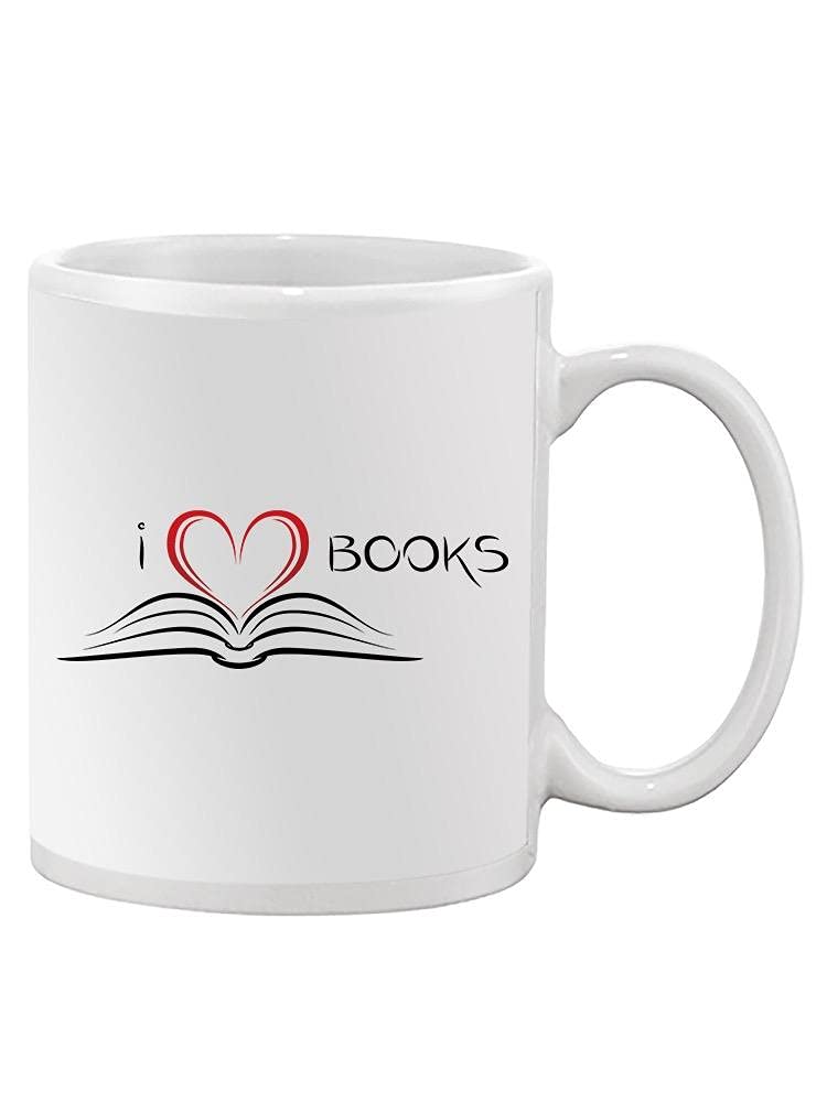 Smartprints I Love Books! Ceramic Coffee Mug - 15oz Unisex Gift for Book Lovers - Perfect for Reading, Studying & Book Club Meetings