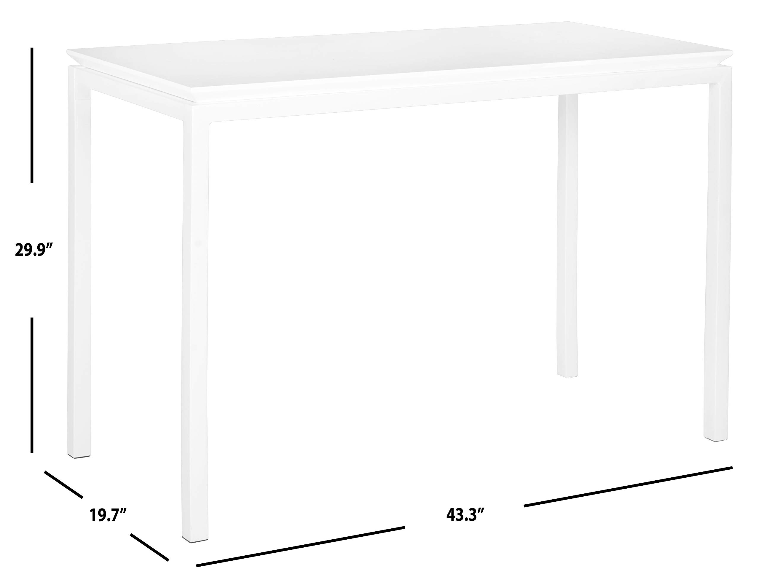 SAFAVIEH Home Collection Duke White Desk - Modern Writing Desk for Home Office, Study & Workspace - Perfect for Small Spaces & Apartment Living