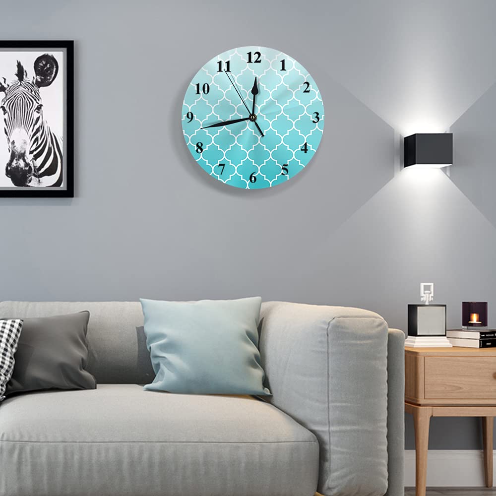 WONDERTIFY 10 Inch Turkish Mosque Window Wall Clock - Traditional Ramadan Mubarak Decor, Silent Non-Ticking Round Clock, Battery Operated - Perfect for Muslim Home Decor, Islamic Prayer Room, and Ramadan Gift Ideas