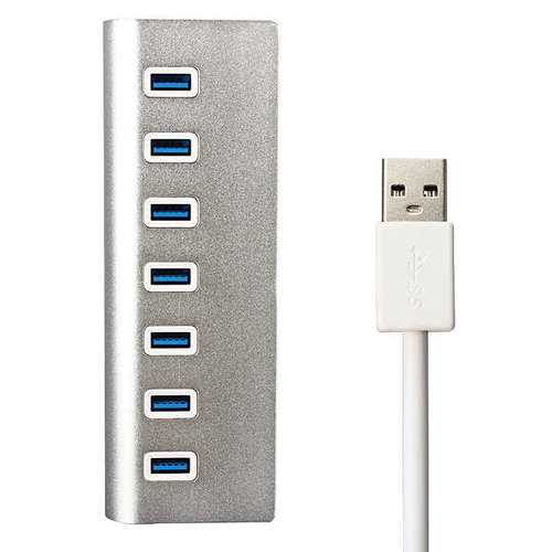 5Gbps High-Speed Aluminum USB 3.0 Hub with 7 Ports - Expand Connectivity for Laptop, PC, Gaming & Home Office Setup