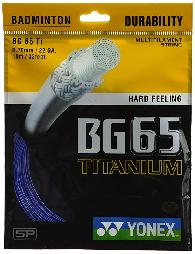 Yonex BG65 TI Badminton String - High-Performance Badminton Racket String for Durability & Power | Perfect for Competitive Play & Training