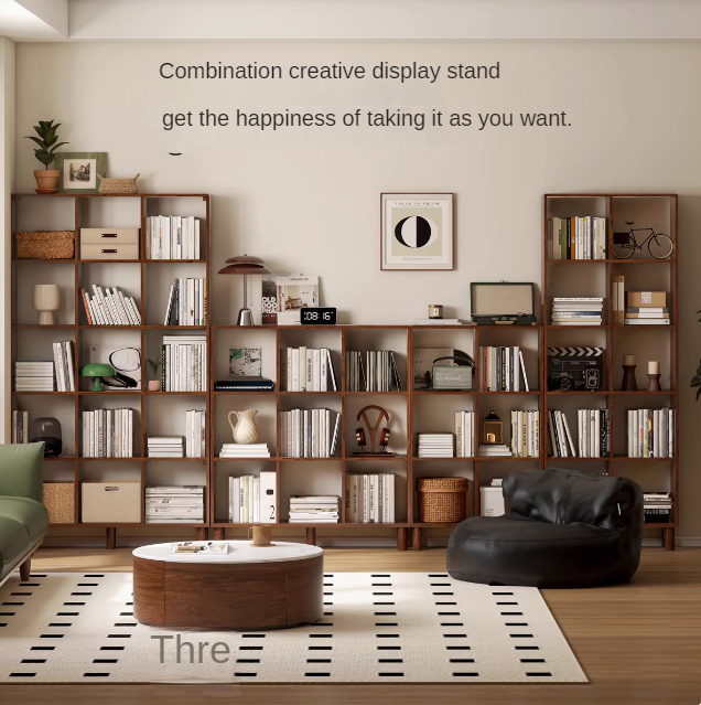 Oak & Beech Solid Wood Modular Bookshelf - Customizable Storage for Home Office, Living Room & Bedroom