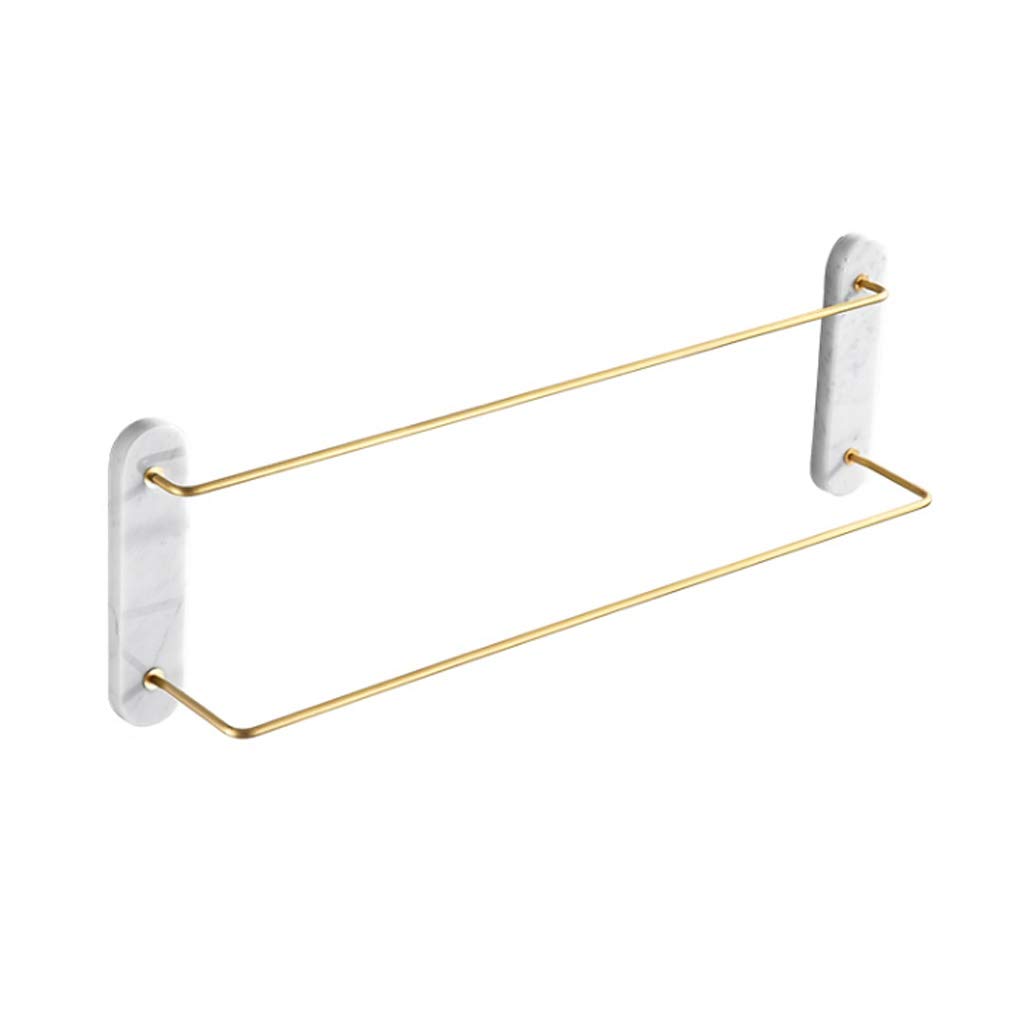 Nordic Marble Towel Rack - Single Bar Copper Bathroom Towel Holder for Hanging Rod, Bath Towel Stand, Toilet Rack - Perfect for Modern & Minimalist Bathrooms (Size B)
