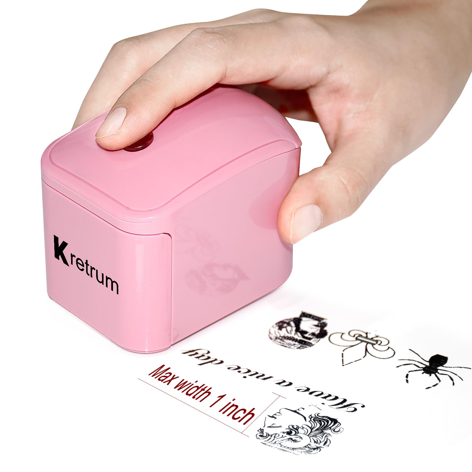 Mini Portable Handheld Temporary Tattoo Printer for iOS & Android - Wireless Bluetooth Tattoo Maker for QR Code, Barcode & Logo Printing (Pink) | Perfect for Parties, Events & Personalized Gifts